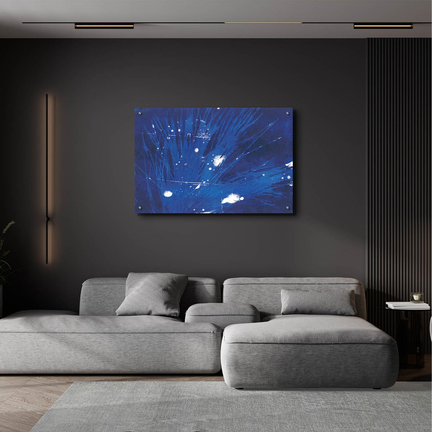 Epic Art 'Indigo Burst II' by Regina Moore, Acrylic Glass Wall Art,36x24