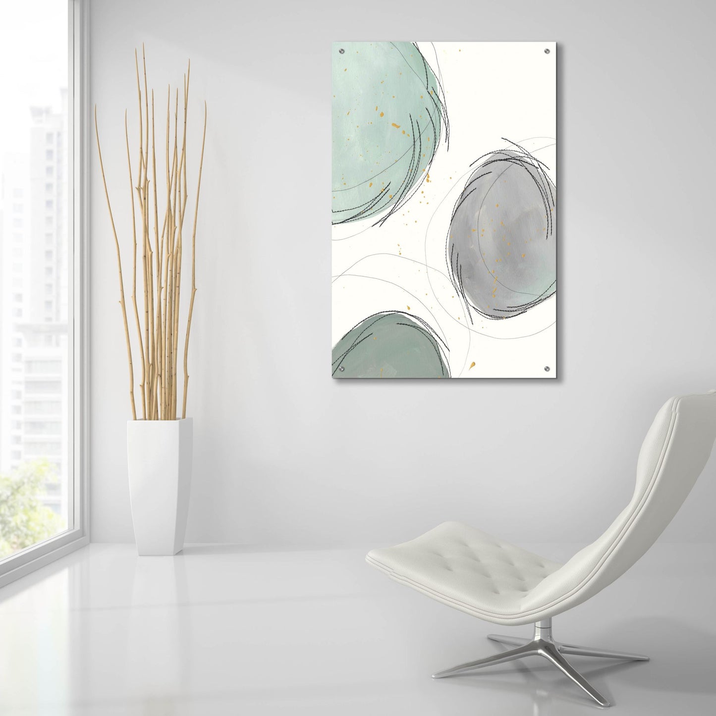 Epic Art 'Encircled Orbits I' by Regina Moore, Acrylic Glass Wall Art,24x36