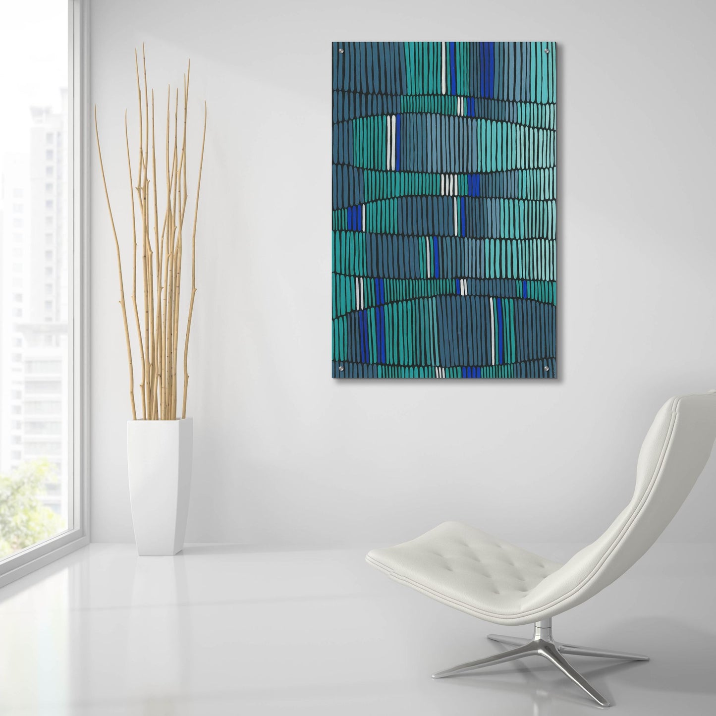Epic Art 'Teal Tribal II' by Regina Moore, Acrylic Glass Wall Art,24x36