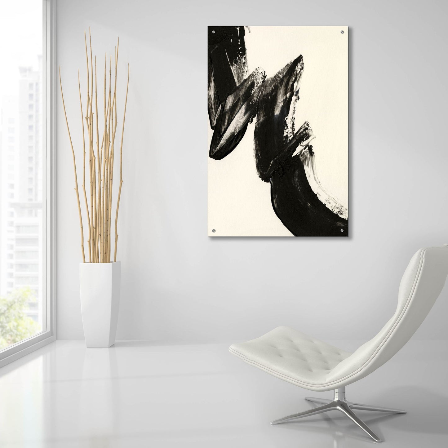 Epic Art 'Black Expression II' by Regina Moore, Acrylic Glass Wall Art,24x36
