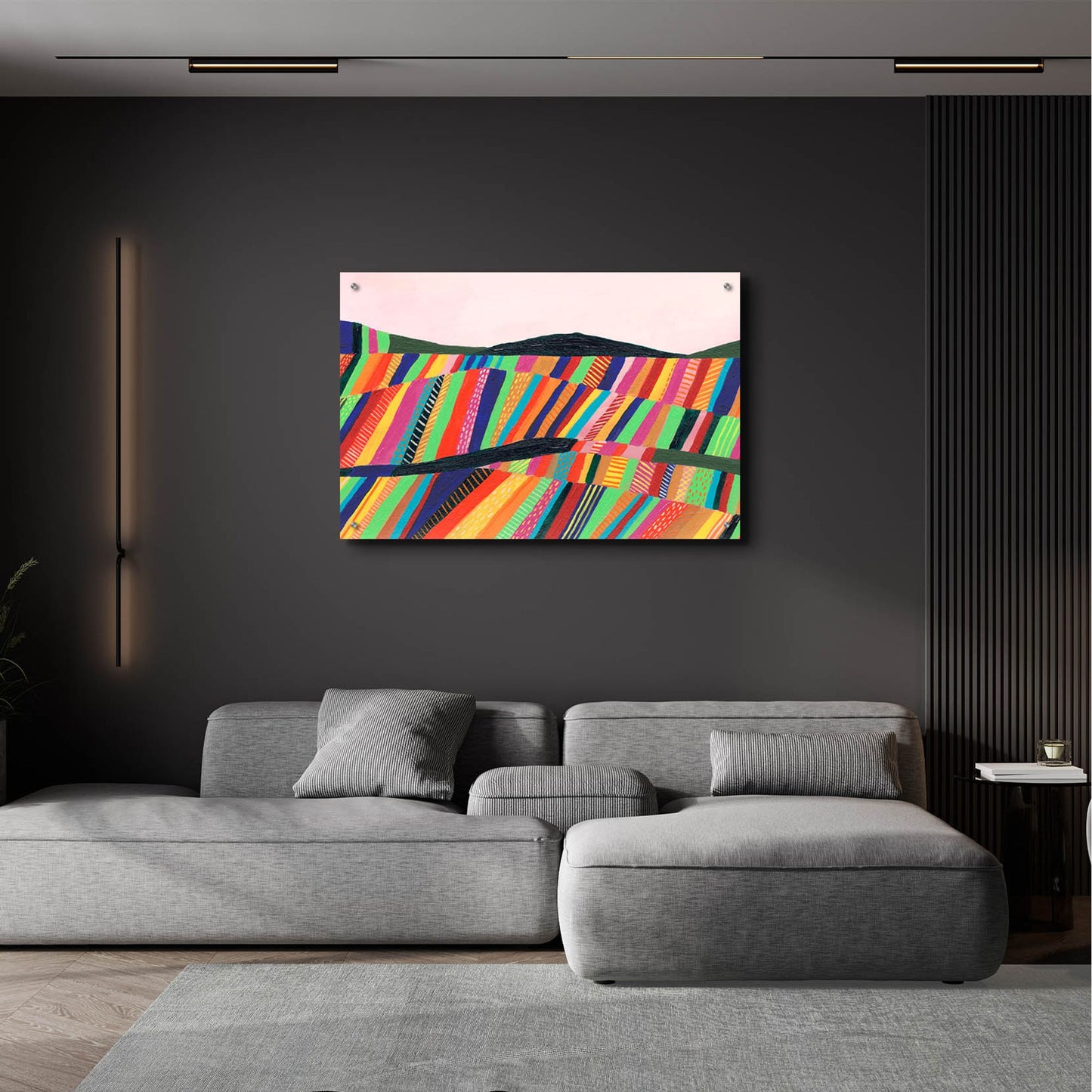 Epic Art 'Rainbow Fields II' by Regina Moore, Acrylic Glass Wall Art,36x24