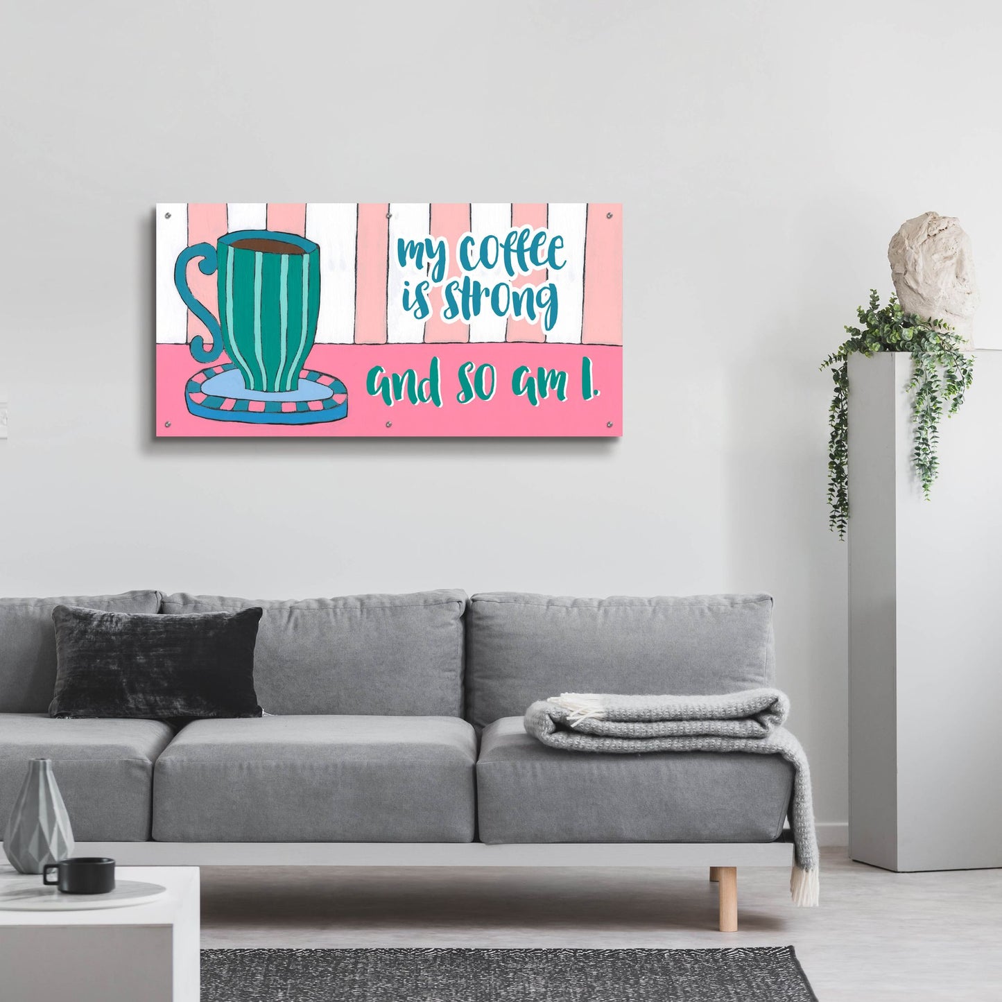 Epic Art 'Mid Morning Coffee Collection D' by Regina Moore, Acrylic Glass Wall Art,48x24