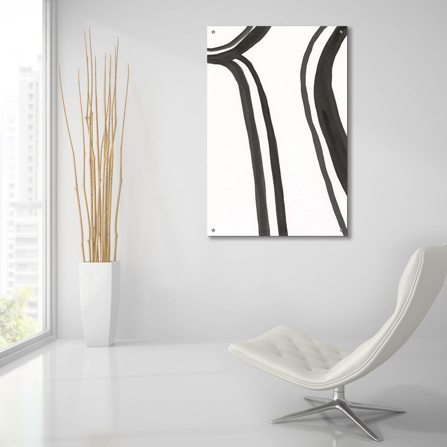 Epic Art 'Ink Lines II' by Regina Moore, Acrylic Glass Wall Art,24x36