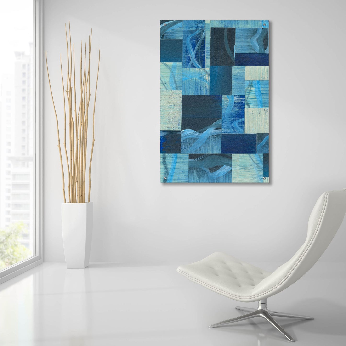 Epic Art 'Denim Blocks I' by Regina Moore, Acrylic Glass Wall Art,24x36
