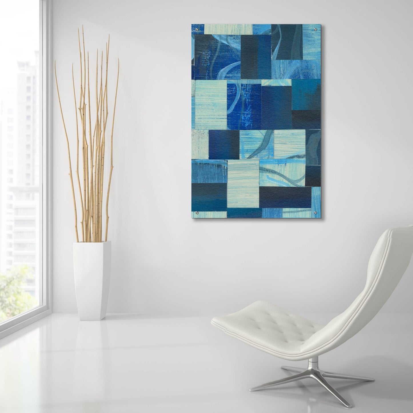 Epic Art 'Denim Blocks II' by Regina Moore, Acrylic Glass Wall Art,24x36