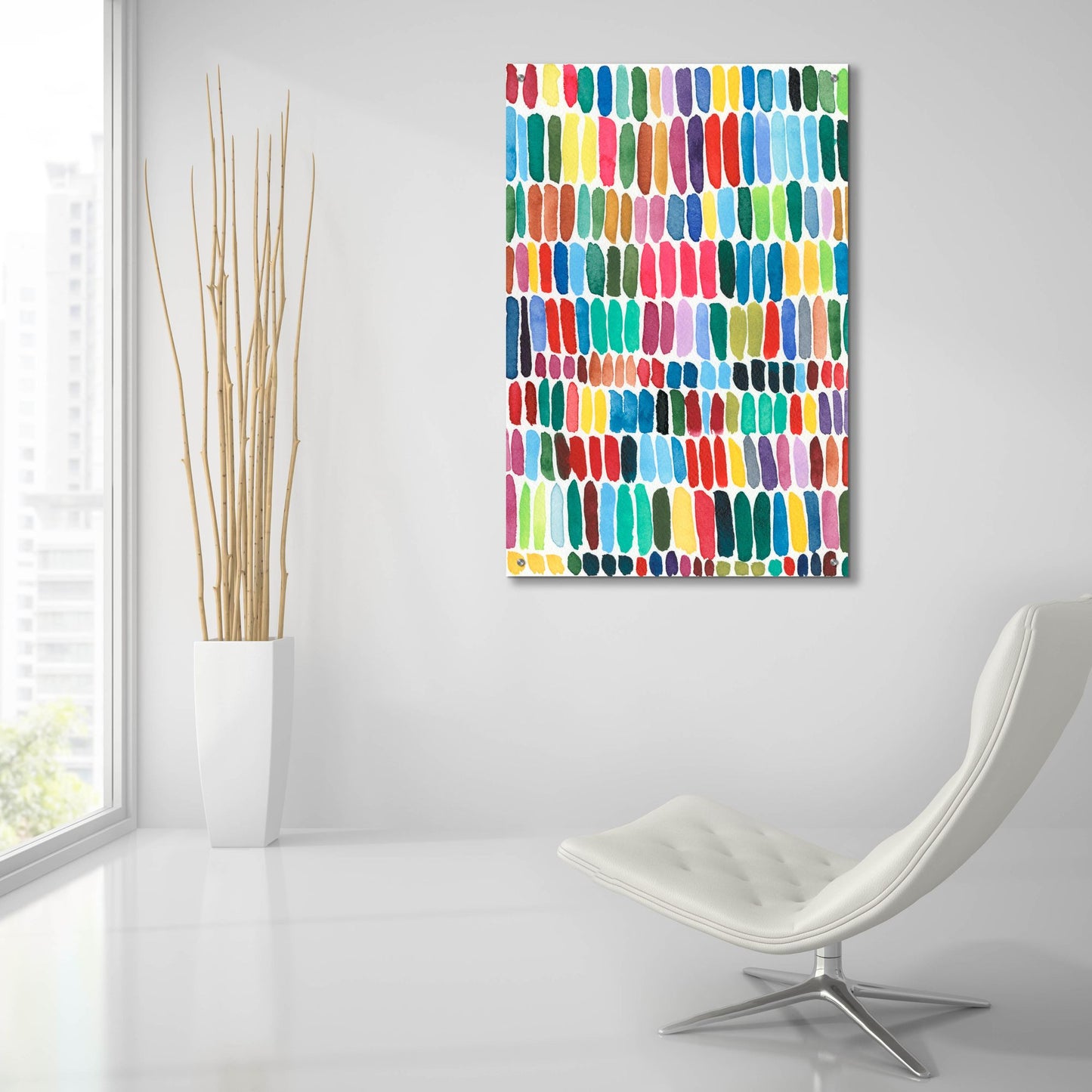 Epic Art 'Rainbow Marks I' by Regina Moore, Acrylic Glass Wall Art,24x36