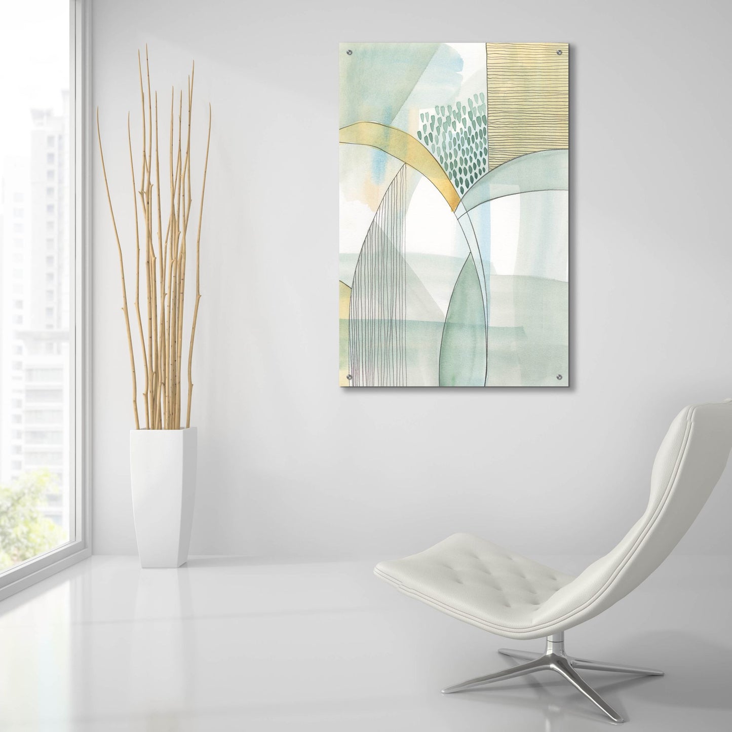 Epic Art 'Mint Reflection I' by Regina Moore, Acrylic Glass Wall Art,24x36