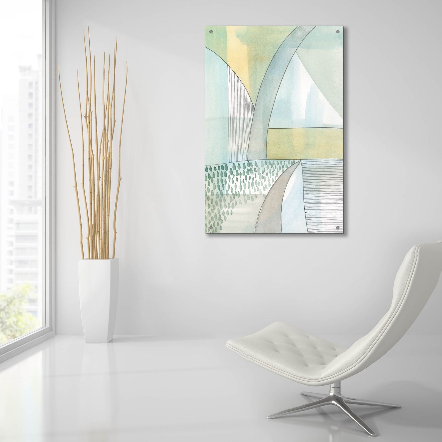 Epic Art 'Mint Reflection II' by Regina Moore, Acrylic Glass Wall Art,24x36