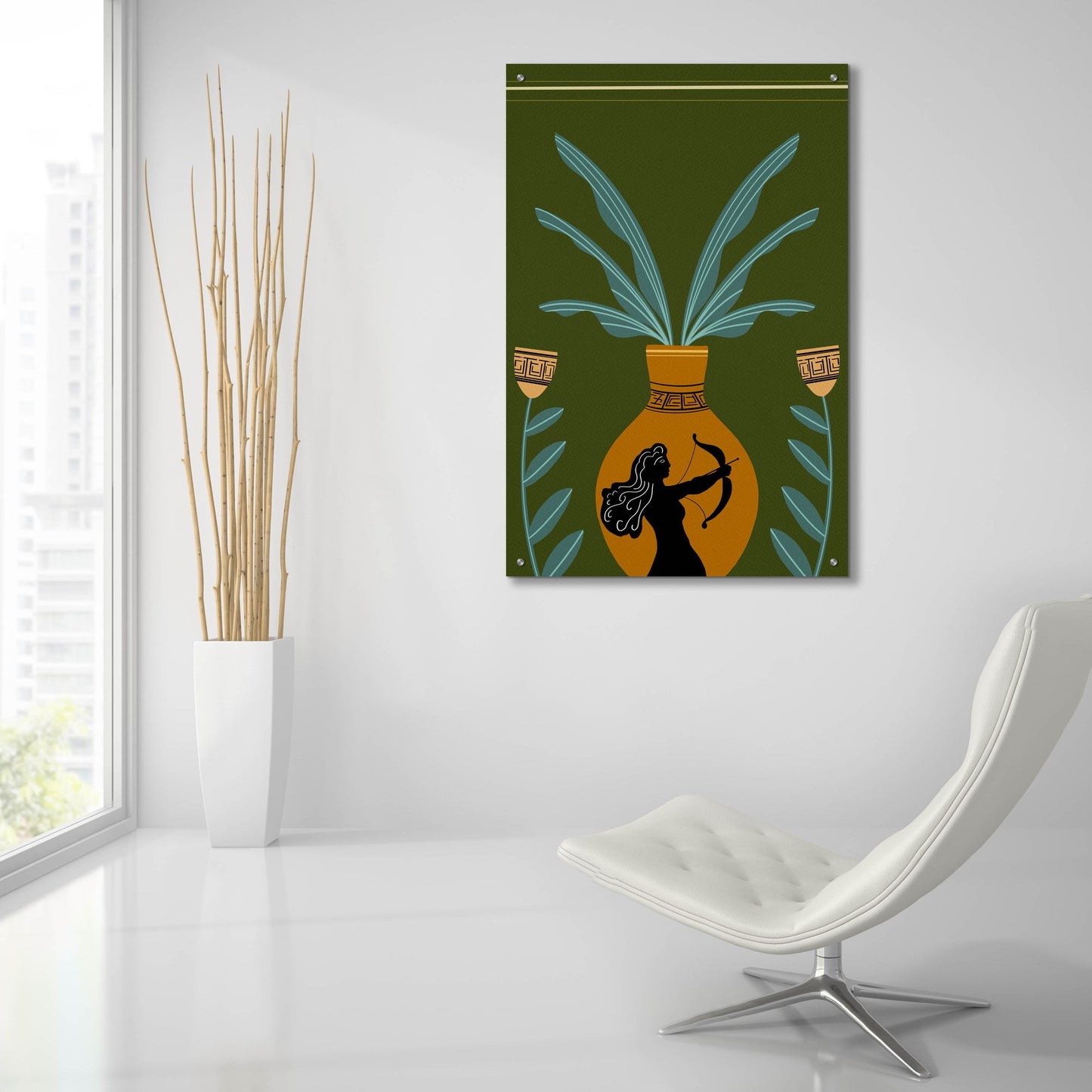 Epic Art 'Warrior Goddess Vase II' by Regina Moore, Acrylic Glass Wall Art,24x36