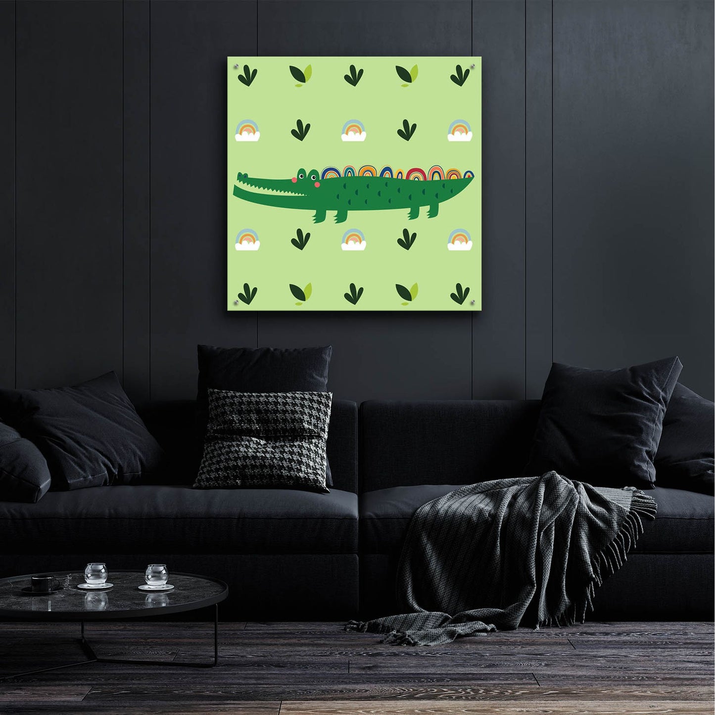 Epic Art 'Cute Cocodrile' by Epic Portfolio, Acrylic Glass Wall Art,36x36