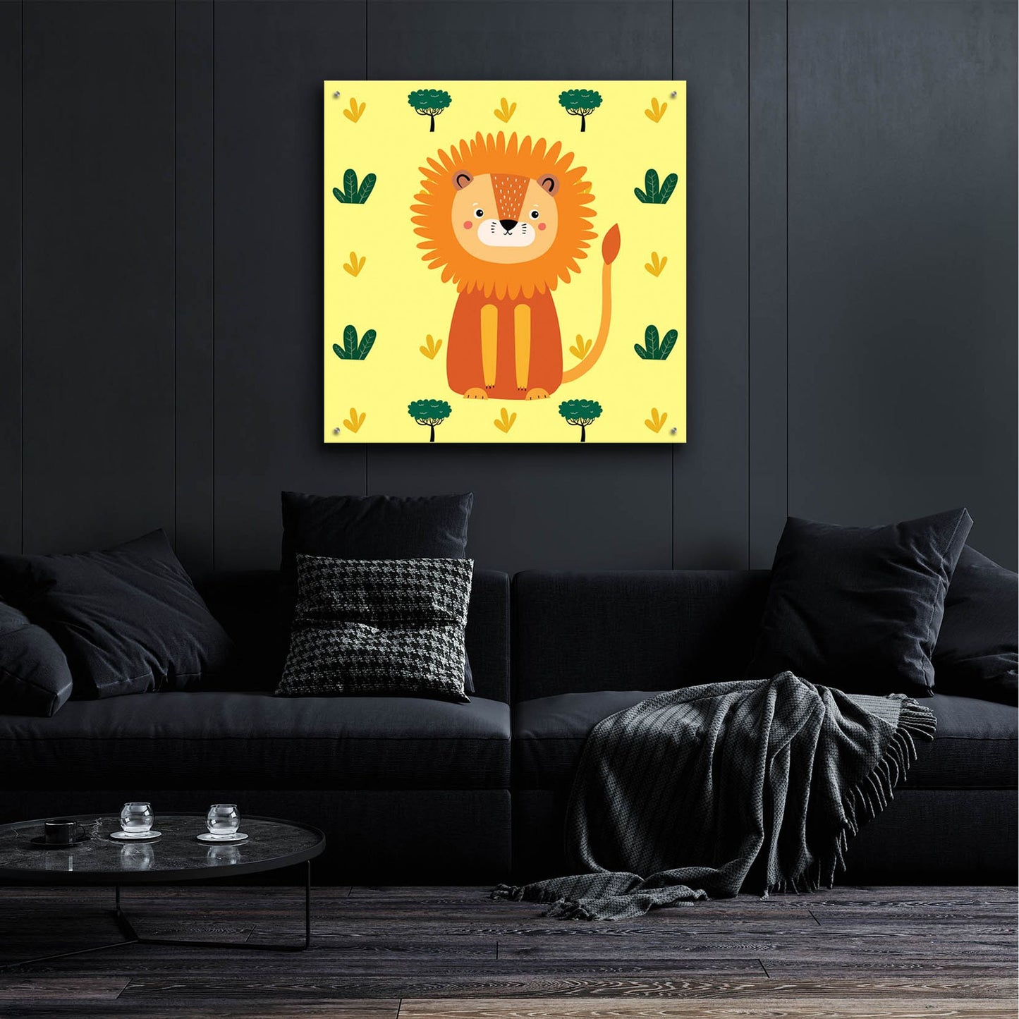 Epic Art 'Cute Lion' by Epic Portfolio, Acrylic Glass Wall Art,36x36