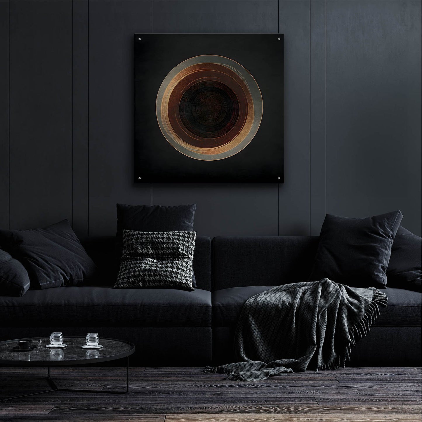 Epic Art 'Minimal Abstract Black 3' by Petals Prints Design, Acrylic Glass Wall Art,36x36