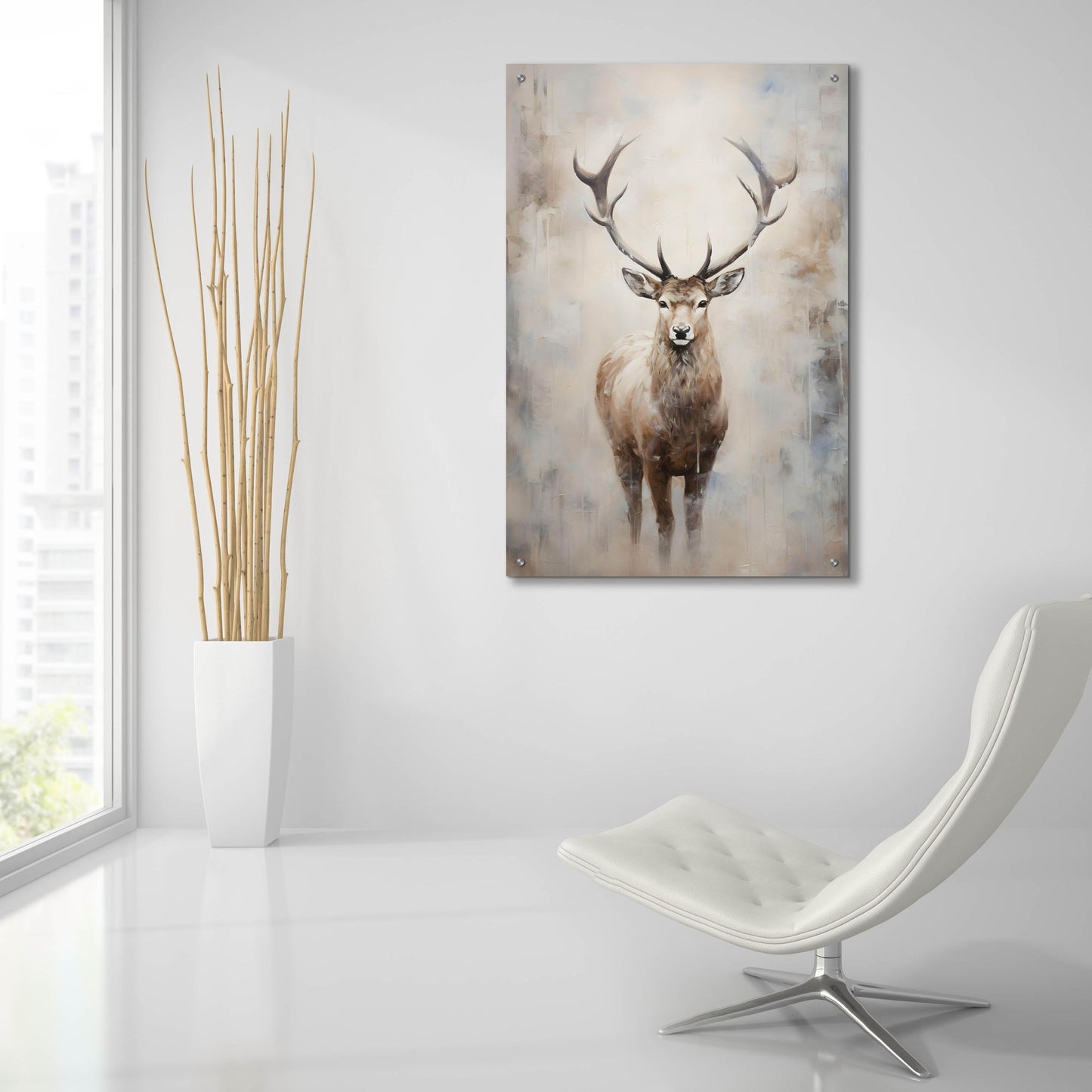 Epic Art 'Reindeer' by Petals Prints Design, Acrylic Glass Wall Art,24x36