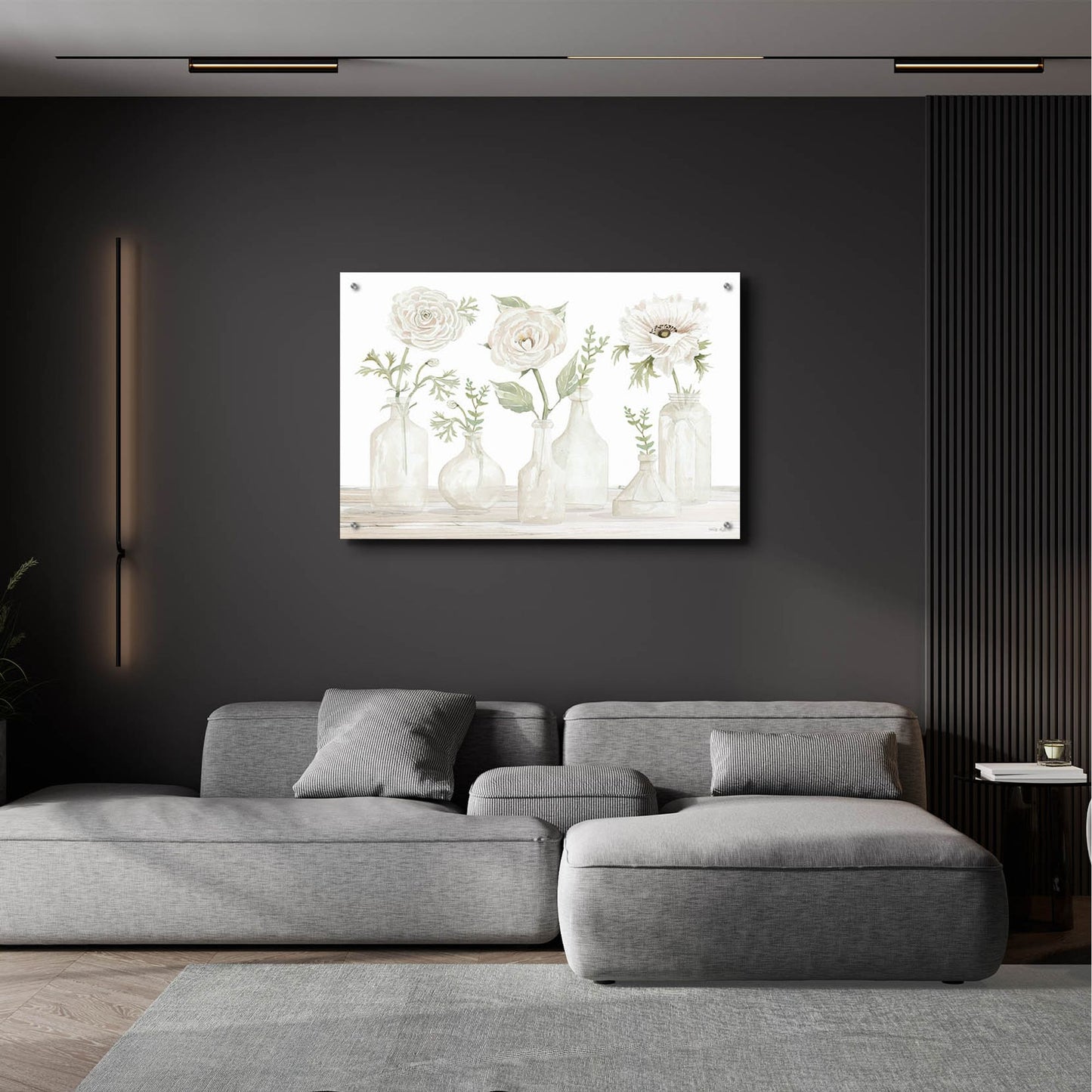 Epic Art 'Bottles and Flowers II' by Cindy Jacobs, Acrylic Glass Wall Art,36x24