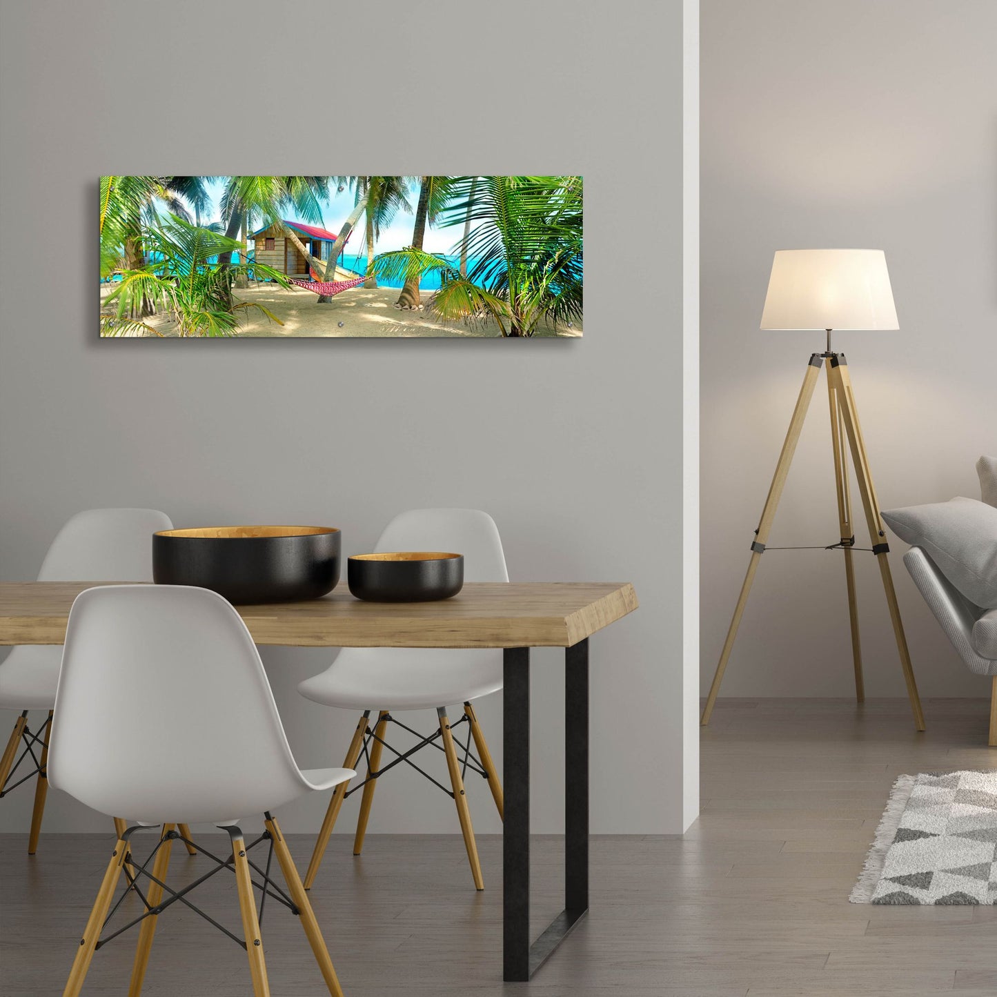 Epic Art 'Twin Hammocks' by Steve Vaughn, Acrylic Glass Wall Art,48x16