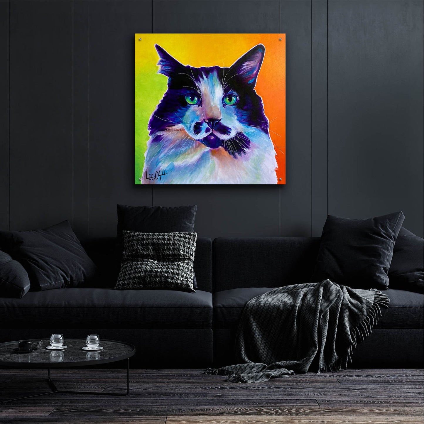 Epic Art 'Cat-ittude ' by Dawg Painter, Acrylic Glass Wall Art,36x36