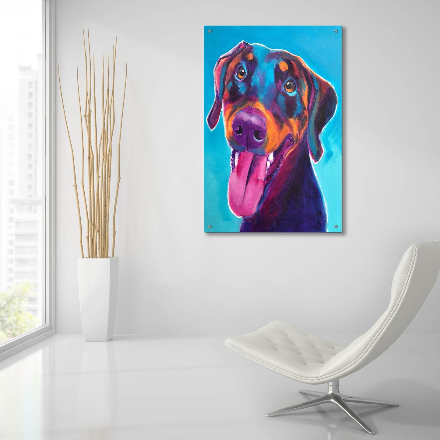 Epic Art 'Doberman - Annie2 by Dawg Painter, Acrylic Glass Wall Art,24x36