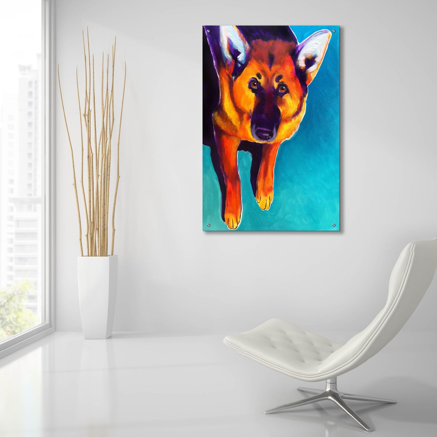 Epic Art 'German Shepherd - Kim2 by Dawg Painter, Acrylic Glass Wall Art,24x36
