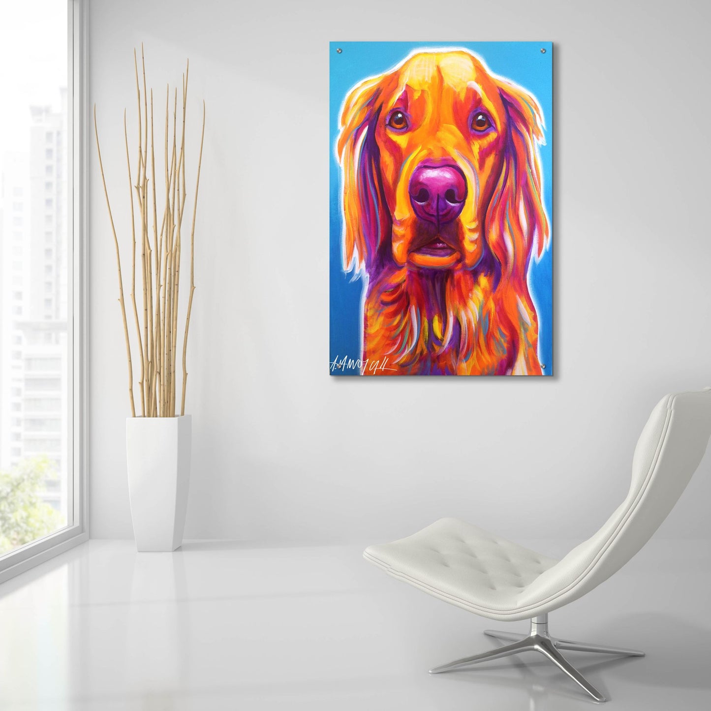 Epic Art 'Golden - Macie2 by Dawg Painter, Acrylic Glass Wall Art,24x36