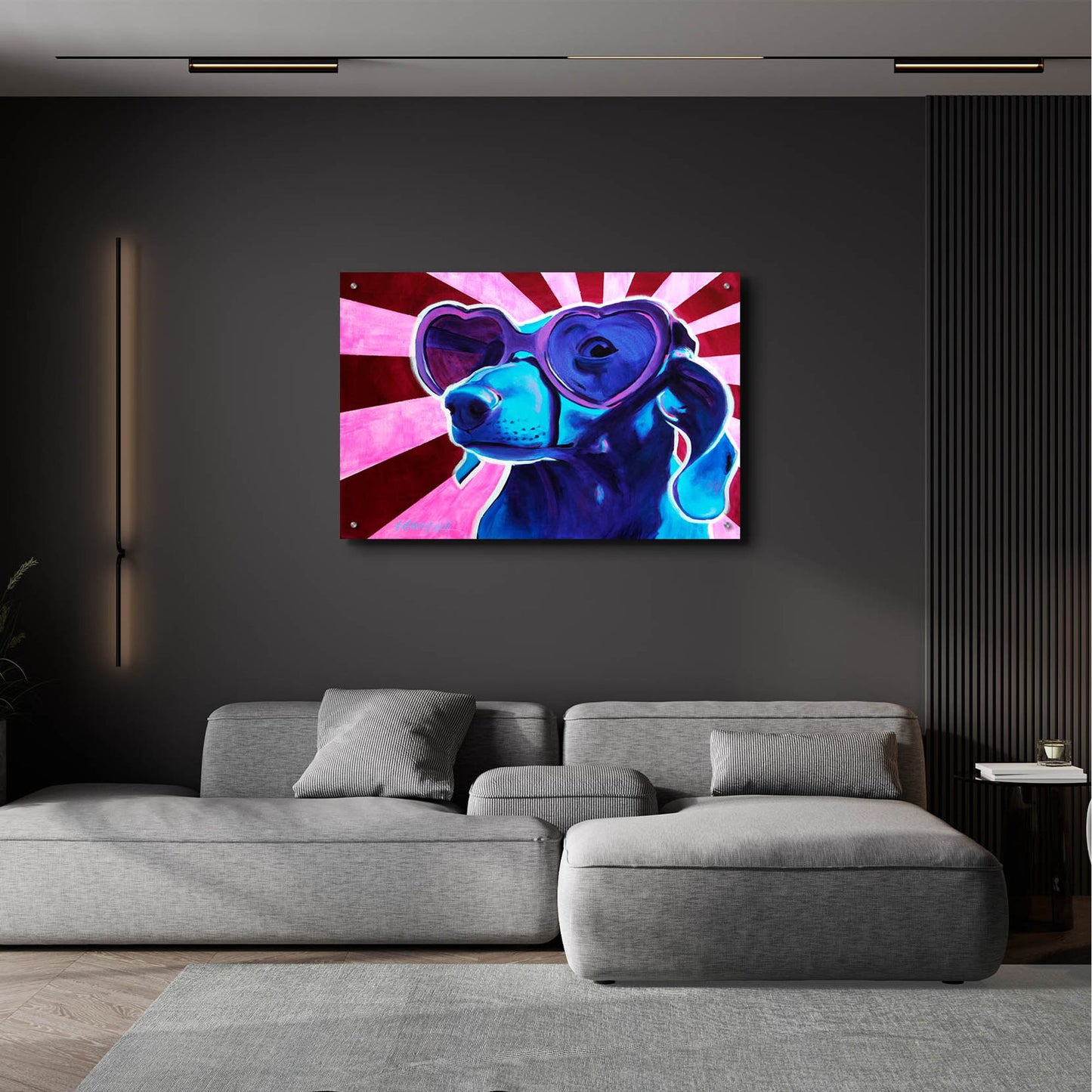 Epic Art 'Dachshund - Puppy Love2 by Dawg Painter, Acrylic Glass Wall Art,36x24