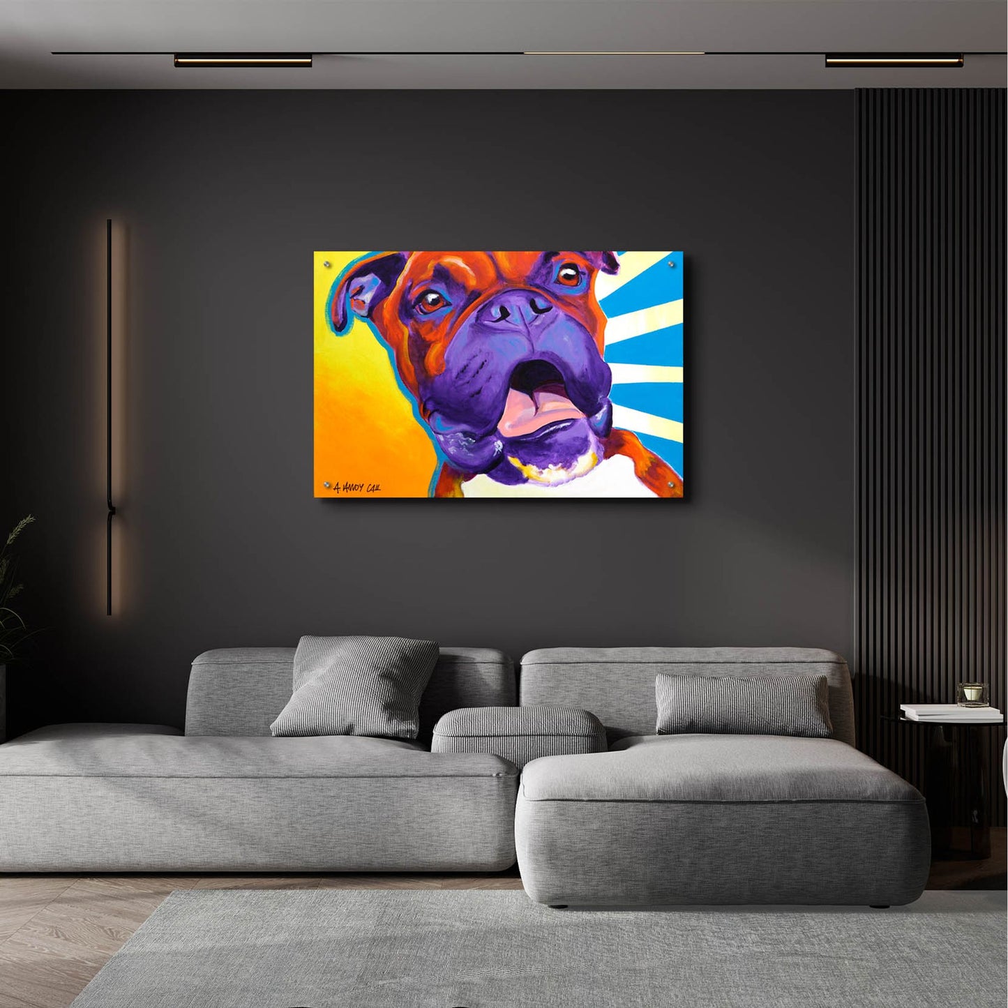 Epic Art 'Boxer - Chance2 by Dawg Painter, Acrylic Glass Wall Art,36x24