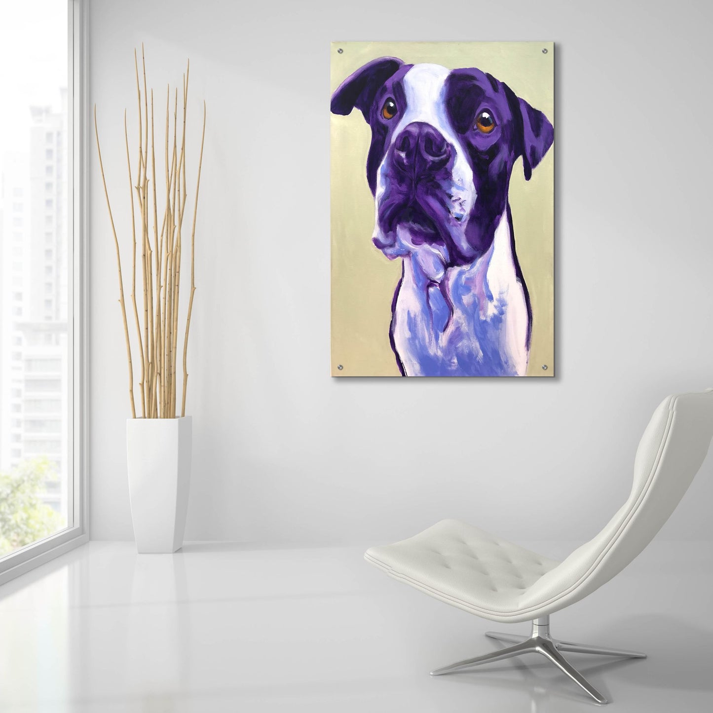 Epic Art 'Pit Bull - David2 by Dawg Painter, Acrylic Glass Wall Art,24x36