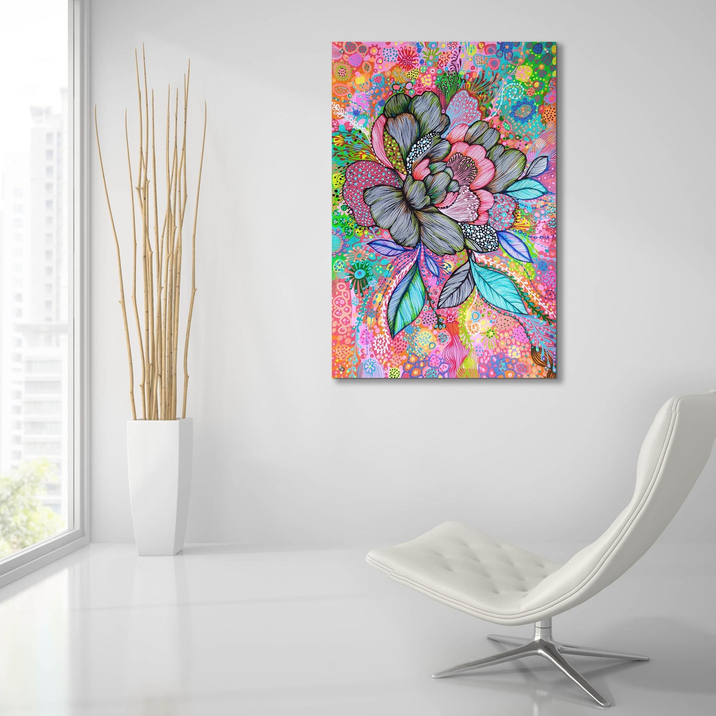 Epic Art 'Peony2 by Noemi Ibarz, Acrylic Glass Wall Art,24x36