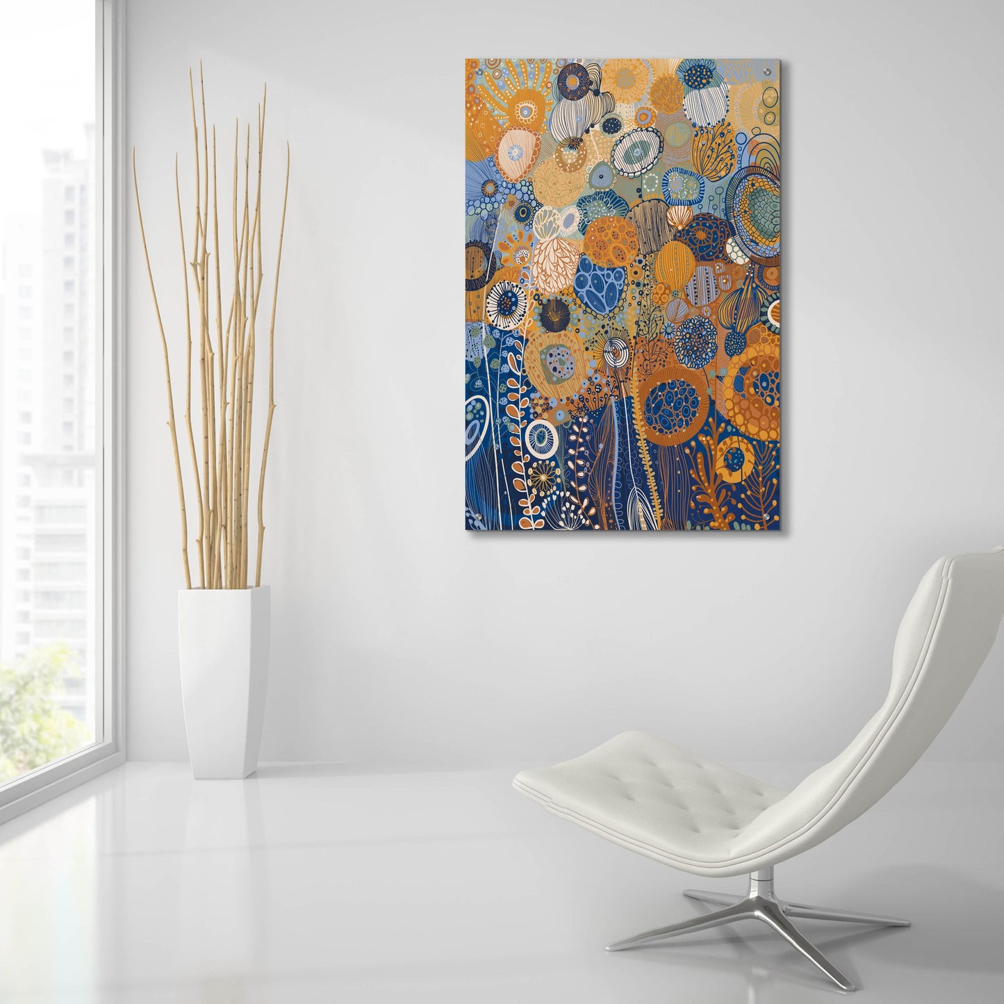 Epic Art 'Blue Flower2 by Noemi Ibarz, Acrylic Glass Wall Art,24x36
