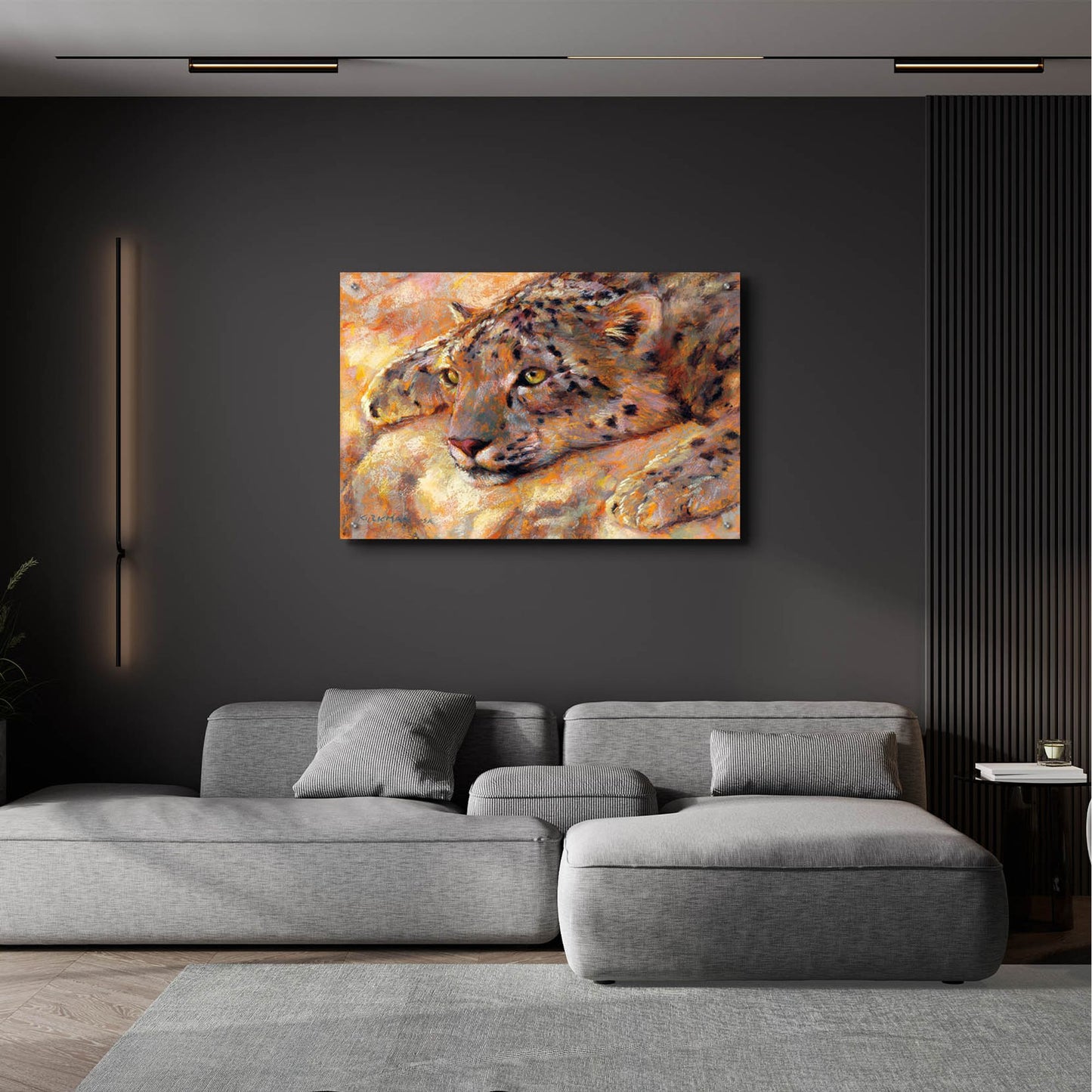 Epic Art 'Snow Leopard 2 by Rita Kirkman, Acrylic Glass Wall Art,36x24