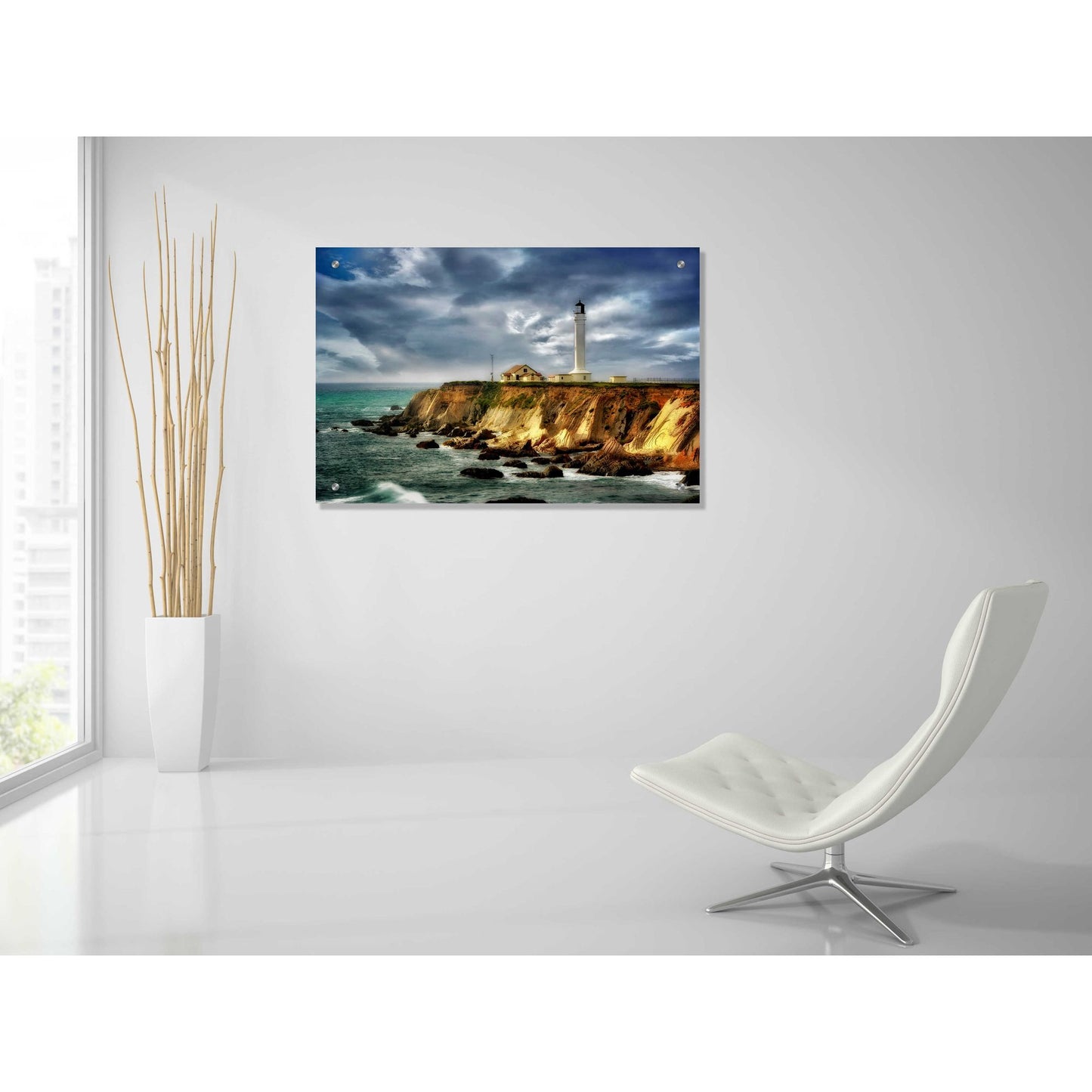 Epic Art 'Coastline Lighthouse' by Dennis Frates, Acrylic Glass Wall Art,36x24