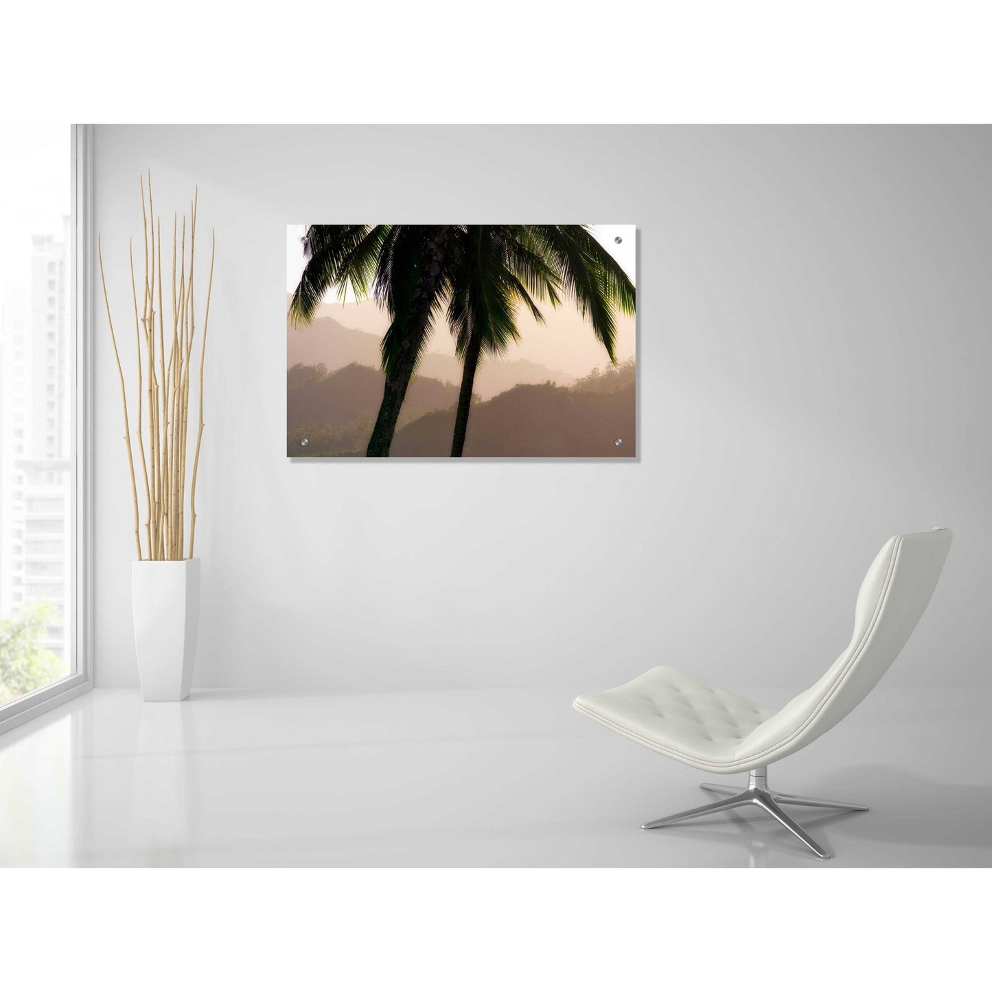 Epic Art 'Misty Palms I' by Dennis Frates, Acrylic Glass Wall Art,36x24