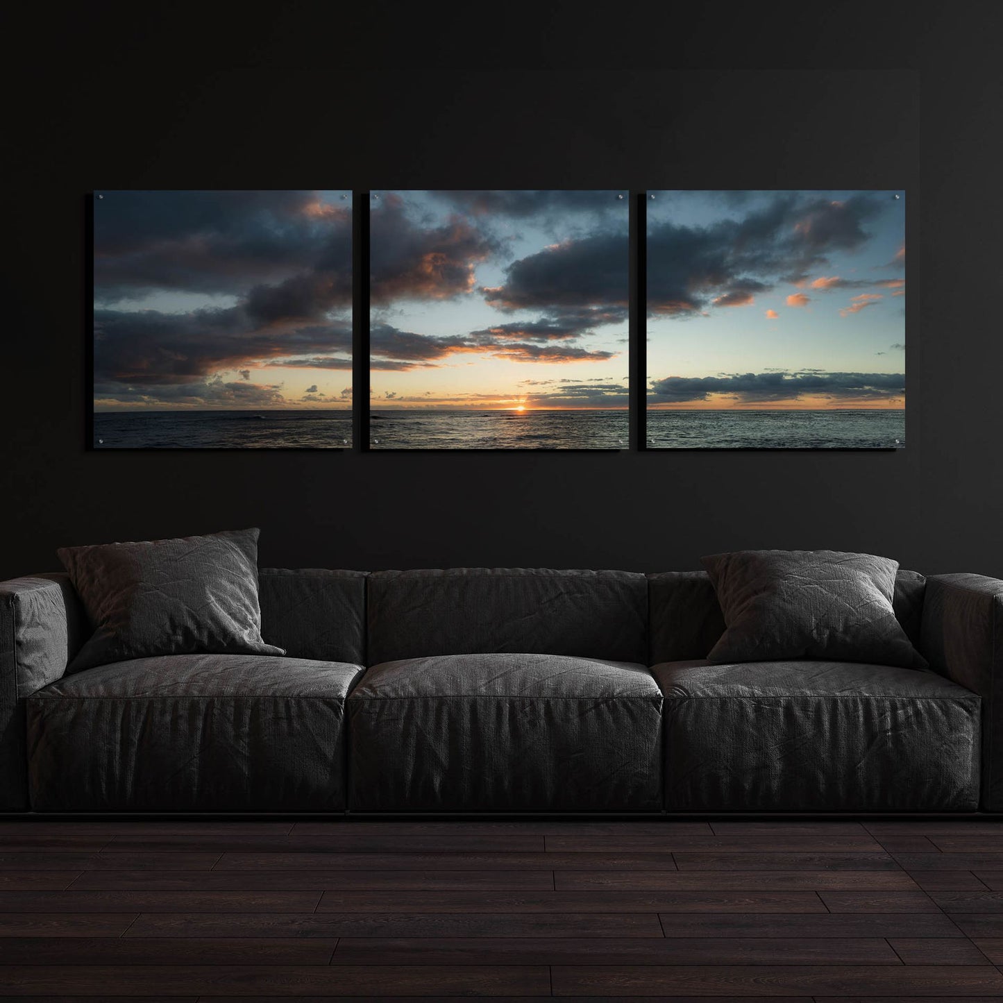 Epic Art 'Horizon Line' by Dennis Frates, Acrylic Glass Wall Art, 3 Piece Set,108x36