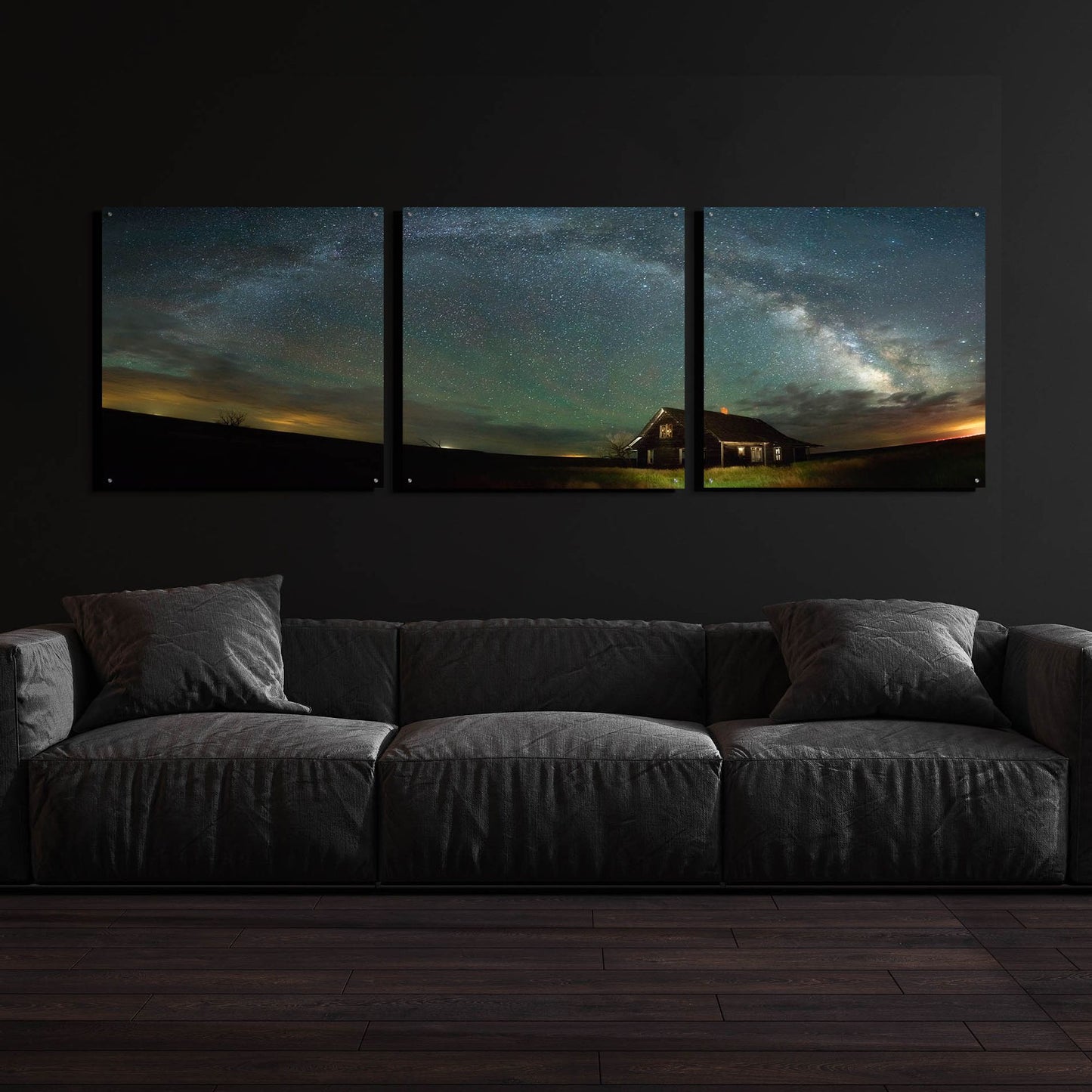 Epic Art 'Abandoned on the Plains' by Darren White, Acrylic Glass Wall Art, 3 Piece Set,108x36