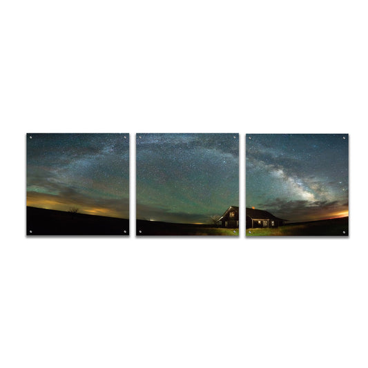 Epic Art 'Abandoned on the Plains' by Darren White, Acrylic Glass Wall Art, 3 Piece Set
