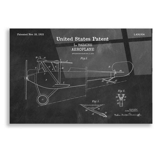 Epic Art 'Aeroplane Blueprint Patent Chalkboard,' Acrylic Glass Wall Art
