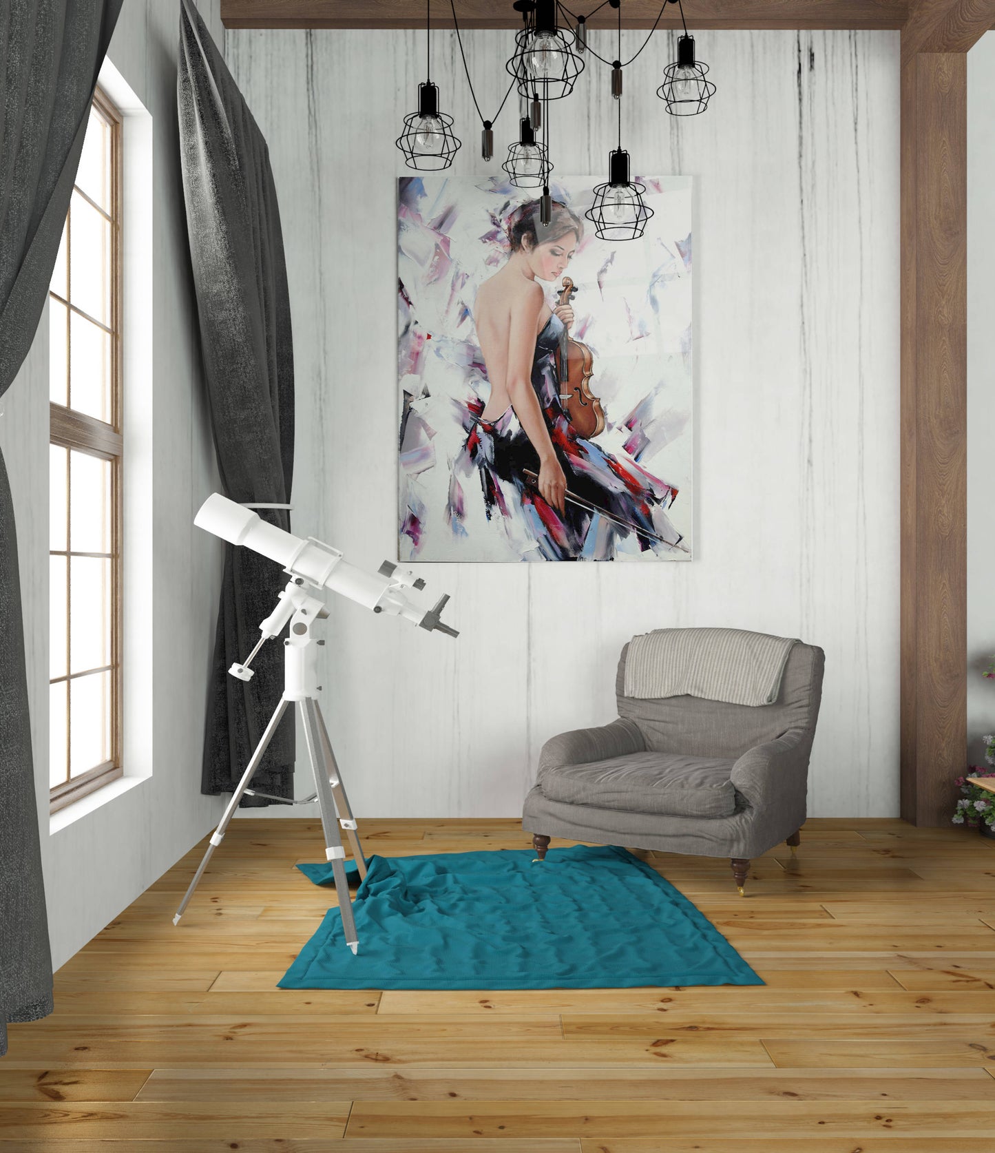 Epic Art 'Violinist' by Alexander Gunin, Acrylic Glass Wall Art,24x36