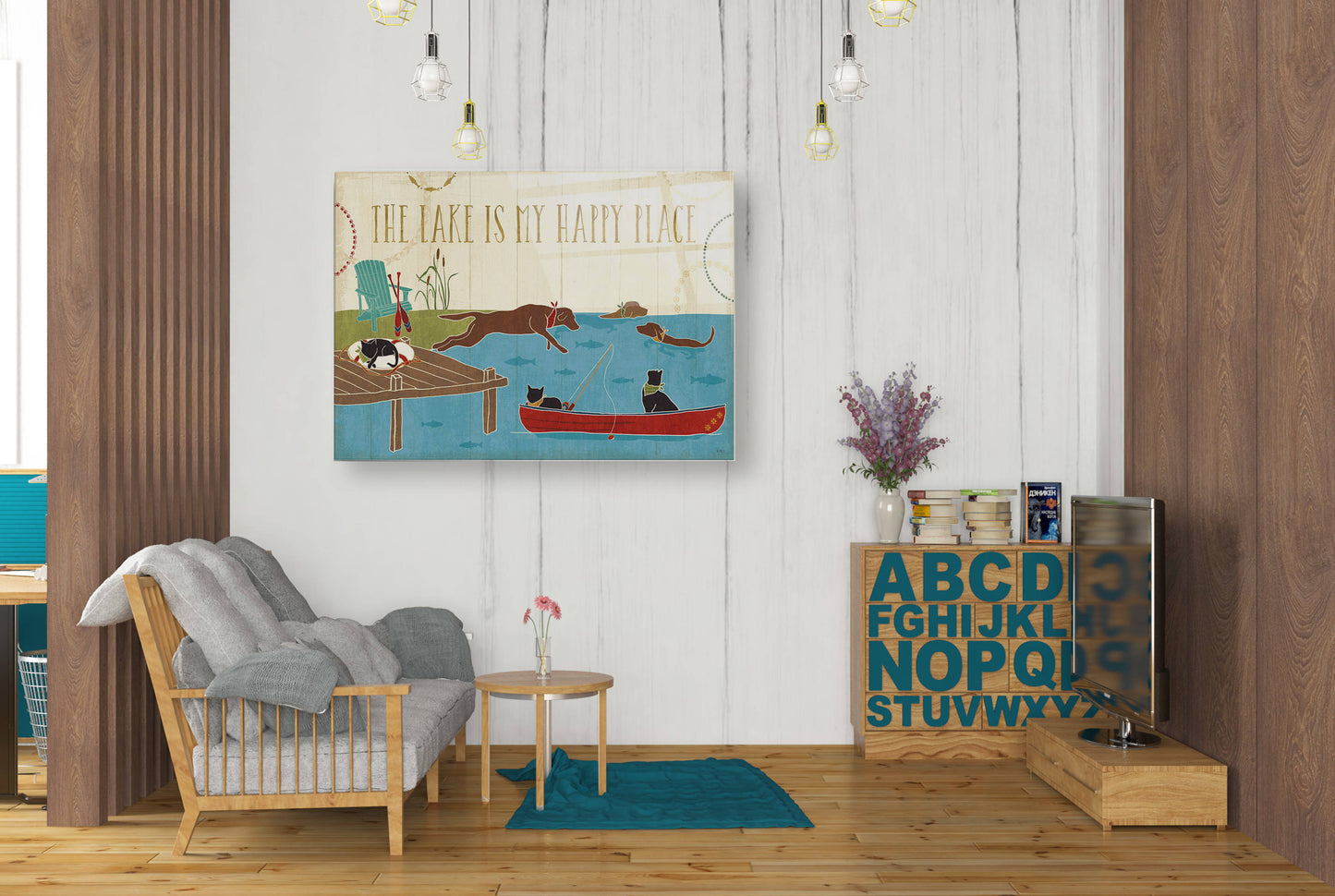 Epic Art 'Lake Pals I' by Veronique Charron, Acrylic Glass Wall Art,24x36