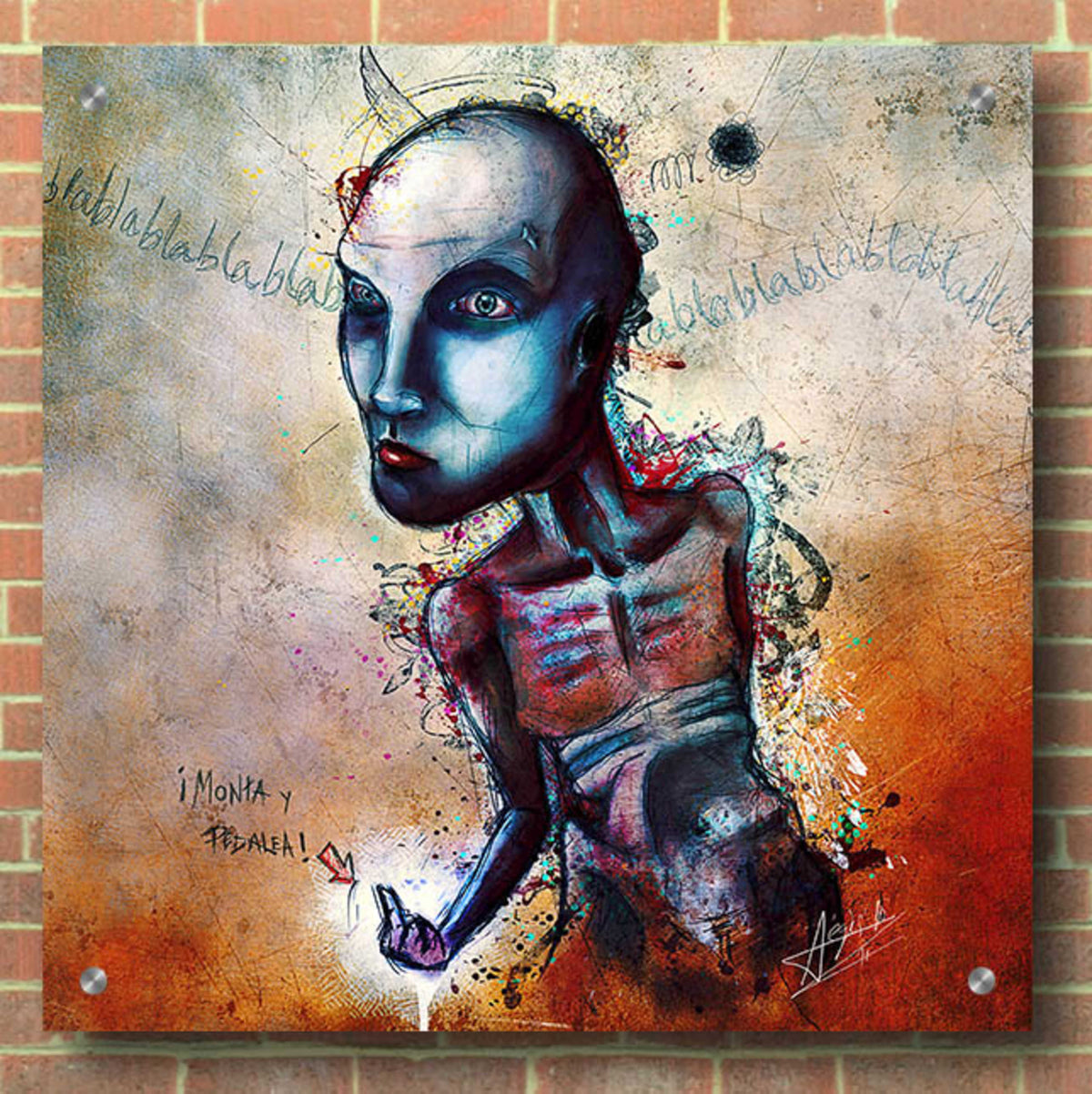 Epic Art 'Shut Up' by Mario Sanchez Nevado, Acrylic Glass Wall Art,36x36