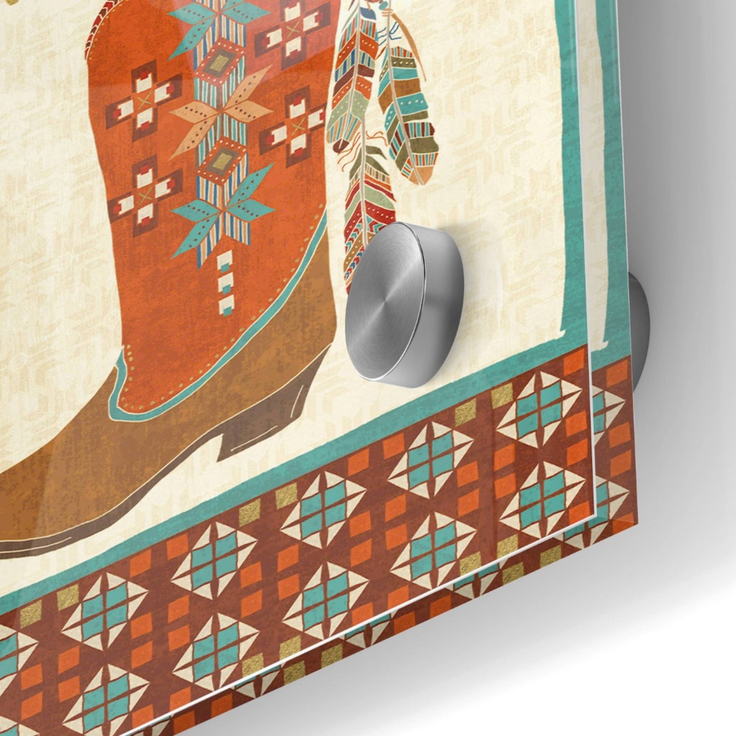 Epic Art 'Southwest at Heart IV FLAG' by Veronique Charron, Acrylic Glass Wall Art,36x36