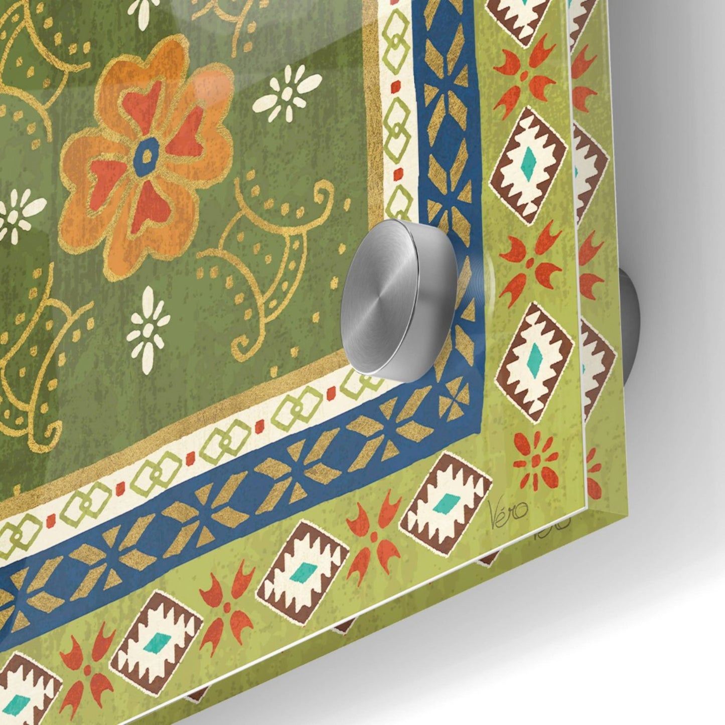 Epic Art 'Mexican Fiesta III' by Veronique Charron, Acrylic Glass Wall Art,36x36