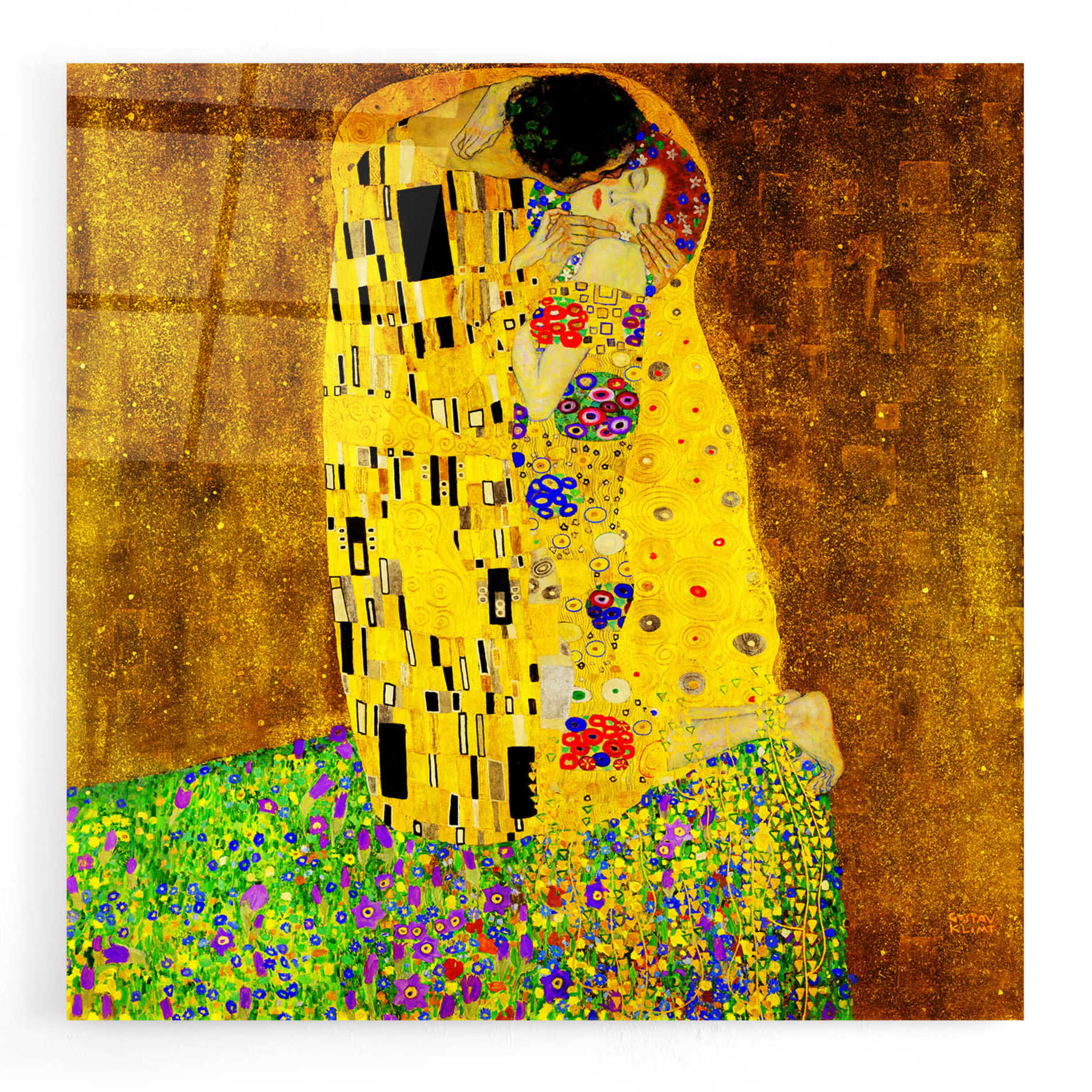 Epic Art 'The Kiss' by Gustav Klimt, Acrylic Glass Wall Art