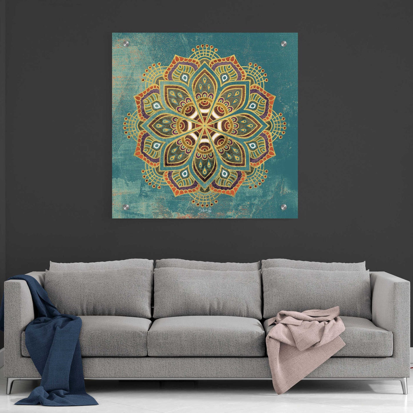 Epic Art 'Boho Medallion I' by Marla Rae, Acrylic Glass Wall Art,36x36