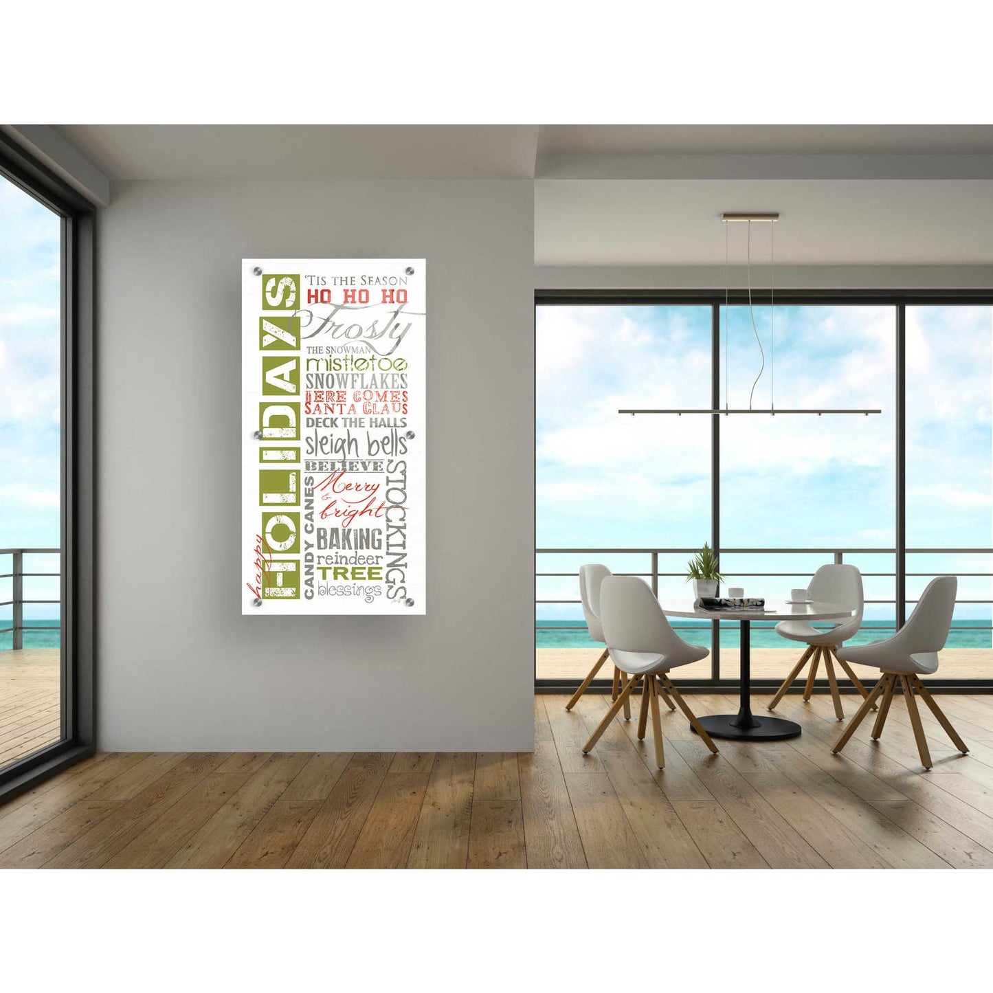 Epic Art 'Happy Holidays' by Marla Rae, Acrylic Glass Wall Art,24x48