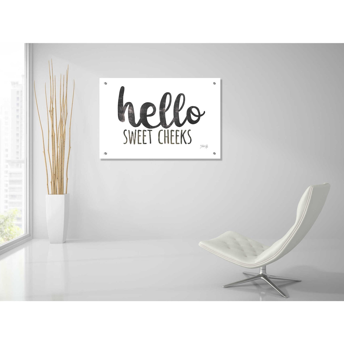 Epic Art 'Hello Sweet Cheeks Sign' by Marla Rae, Acrylic Glass Wall Art,36x24