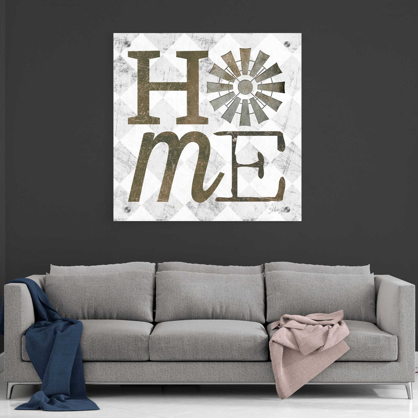 Epic Art 'Home with Windmill III' by Marla Rae, Acrylic Glass Wall Art,36x36