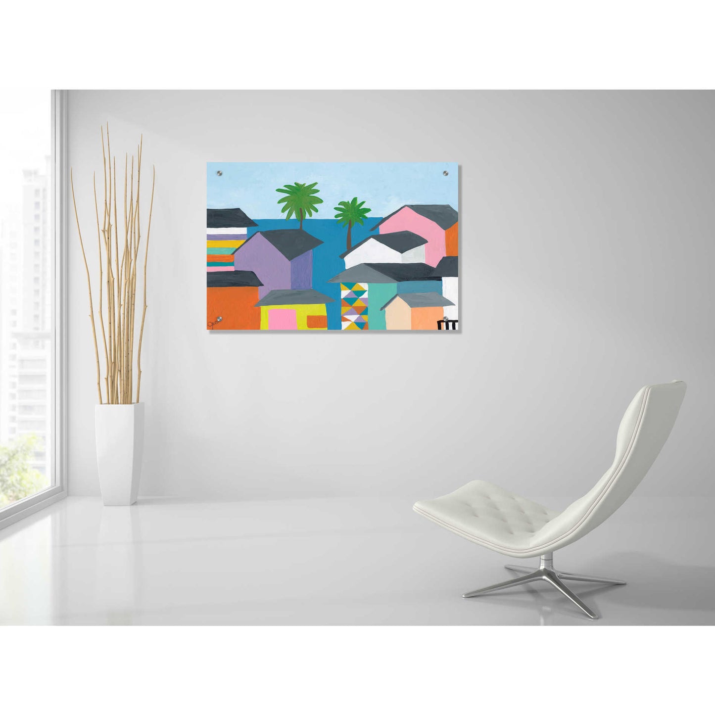 Epic Art 'Beachfront Property 2' by Jan Weiss, Acrylic Glass Wall Art,36x24