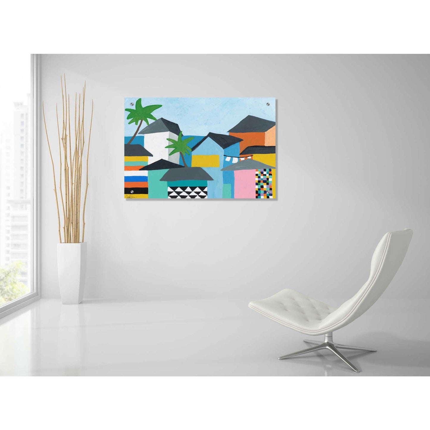 Epic Art 'Beachfront Property 3' by Jan Weiss, Acrylic Glass Wall Art,36x24