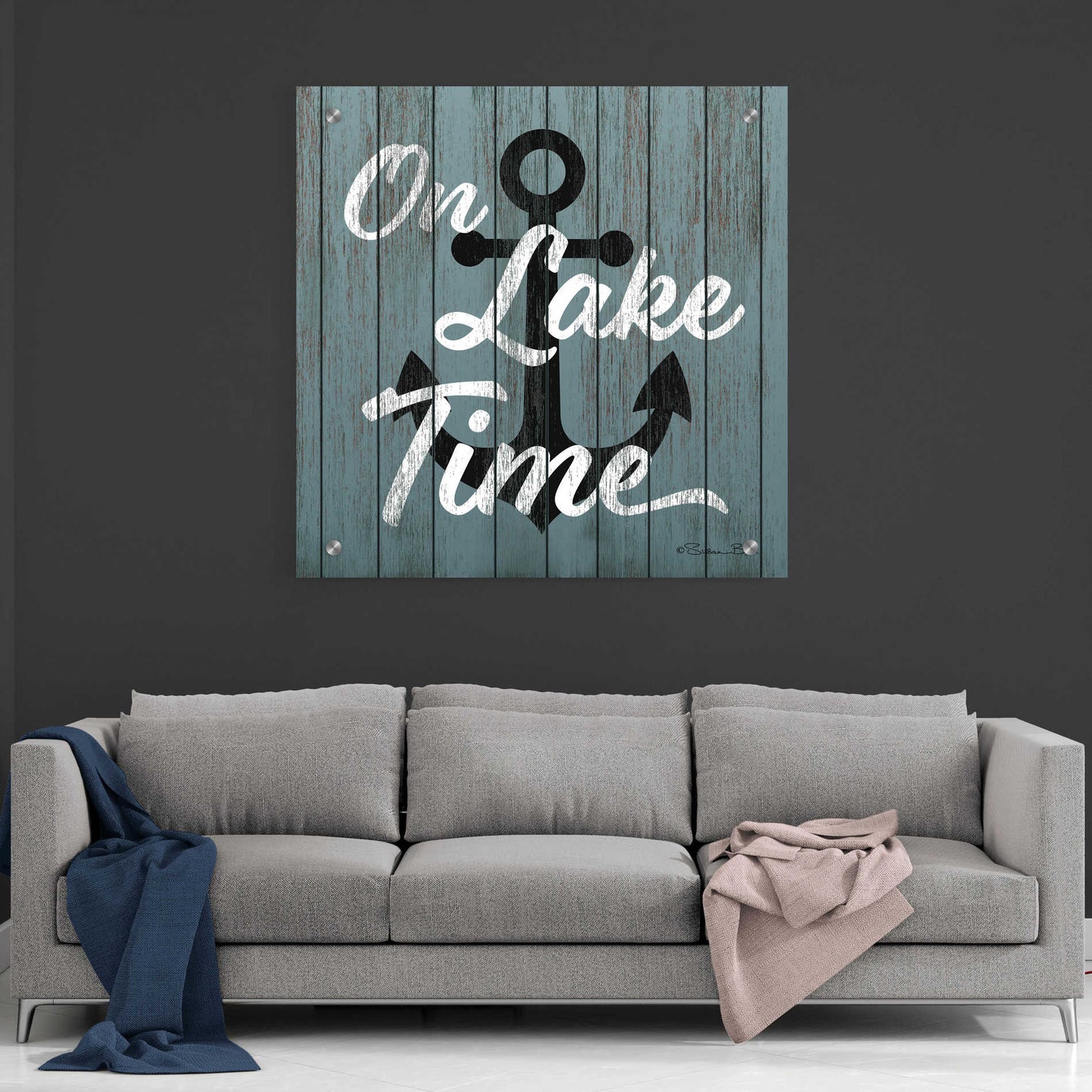 Epic Art 'On Lake Time' by Susan Ball, Acrylic Glass Wall Art,36x36