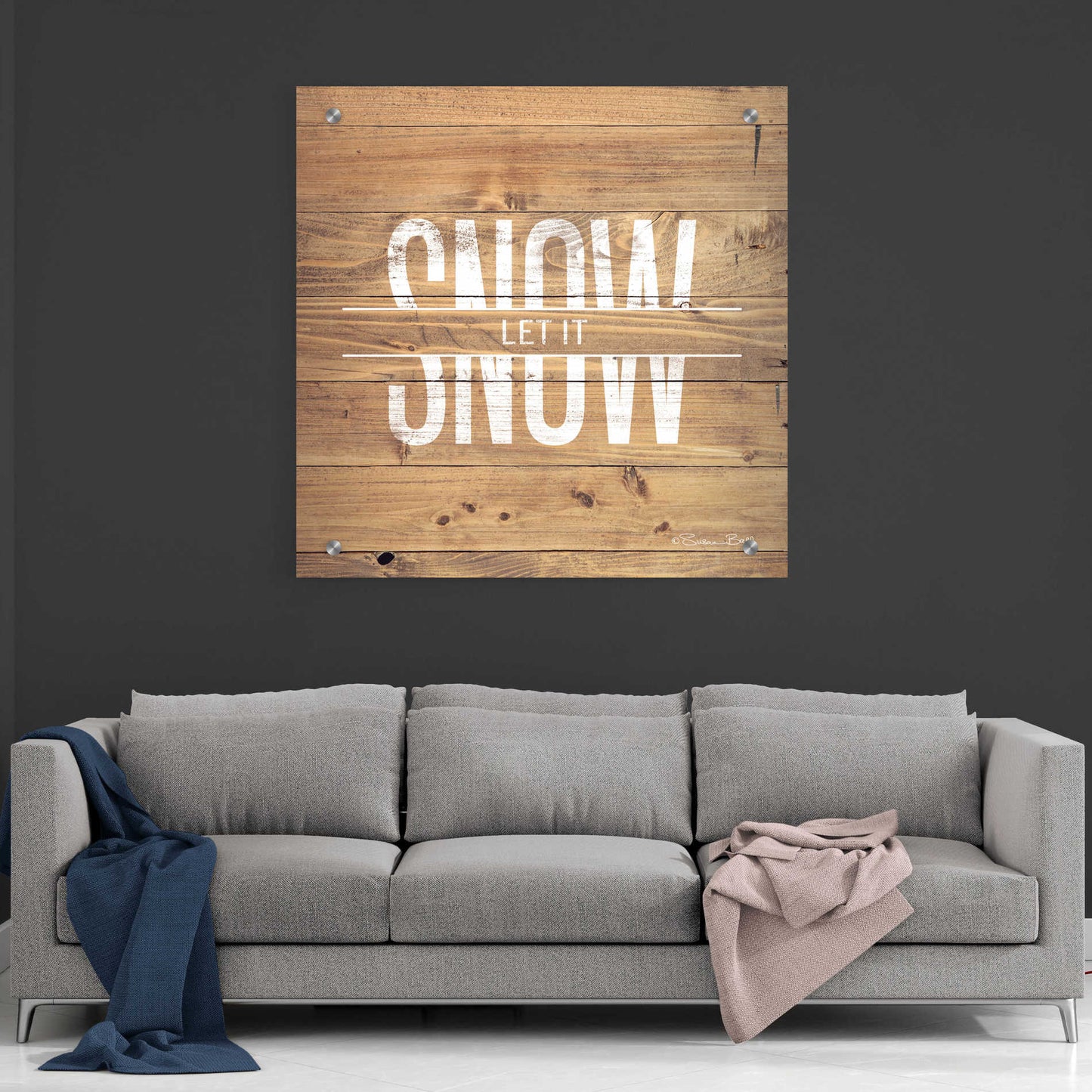 Epic Art 'Let it Snow' by Susan Ball, Acrylic Glass Wall Art,36x36