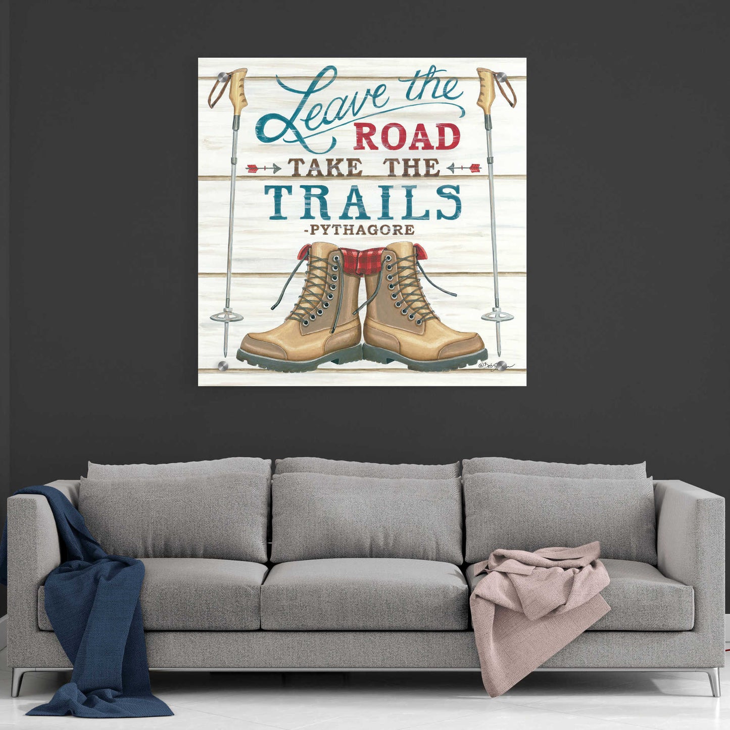 Epic Art 'Leave the Road' by Deb Strain, Acrylic Glass Wall Art,36x36